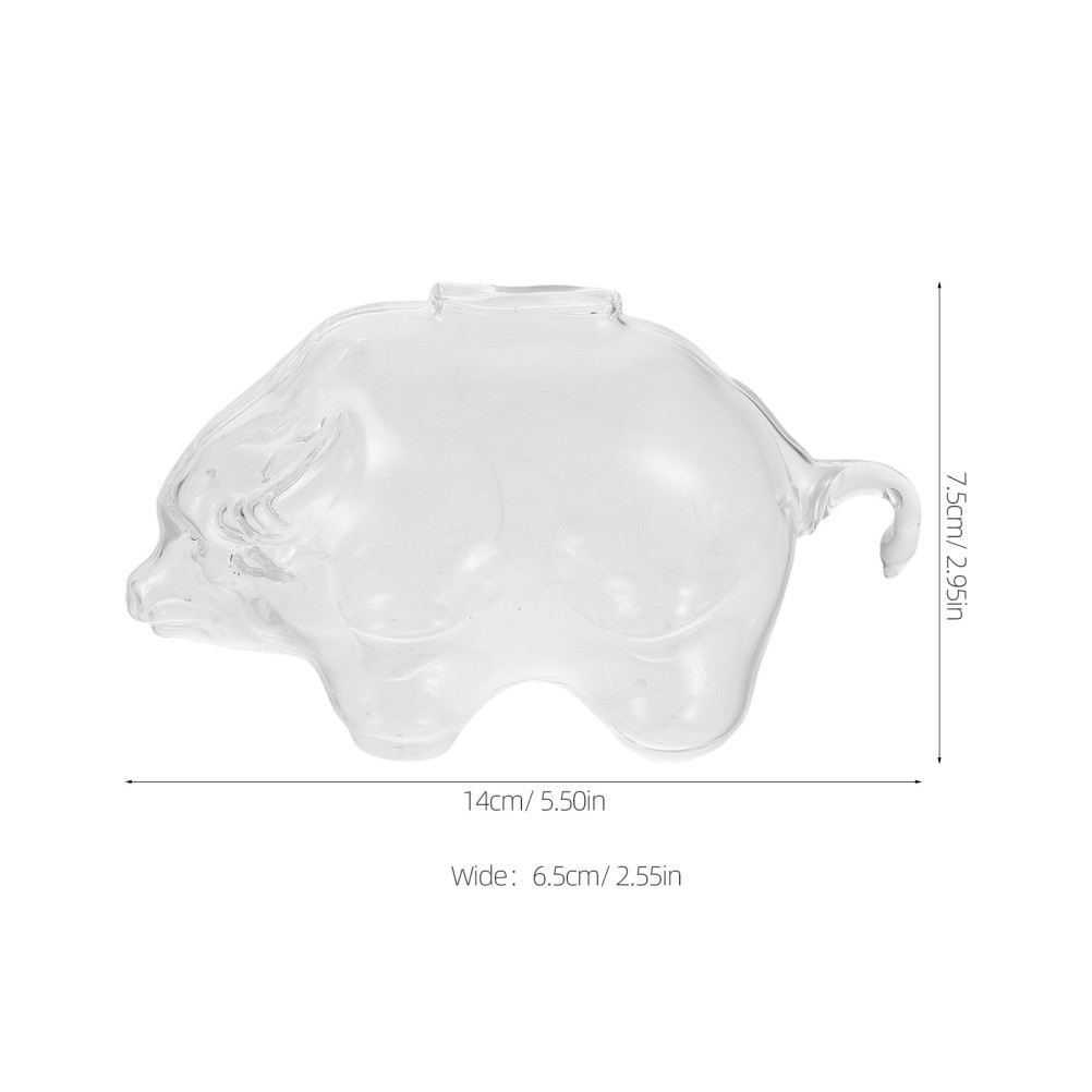 Large Capacity Glass Cow Piggy Bank: Shatterproof Cartoon Animal Money Saving