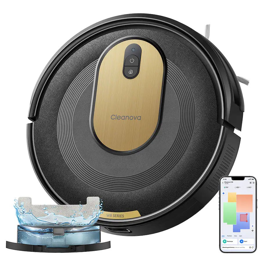 Vactidy W8 Robot Vacuum and Mop 5000Pa Suction,150-Min Runtime,App/Voice Control