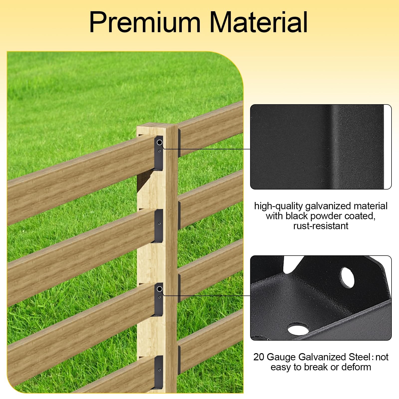 50 Pack 2X4 Brackets for Wood Rail, Black Deck Railing Brackets Connectors for 2