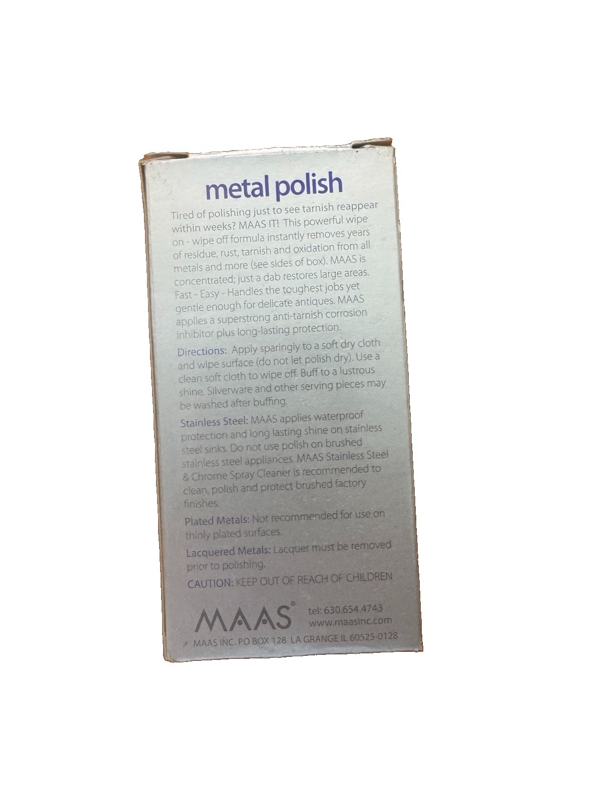 MAAS Metal Polish Concentrated Formula 2 Oz French Lavender All Metals