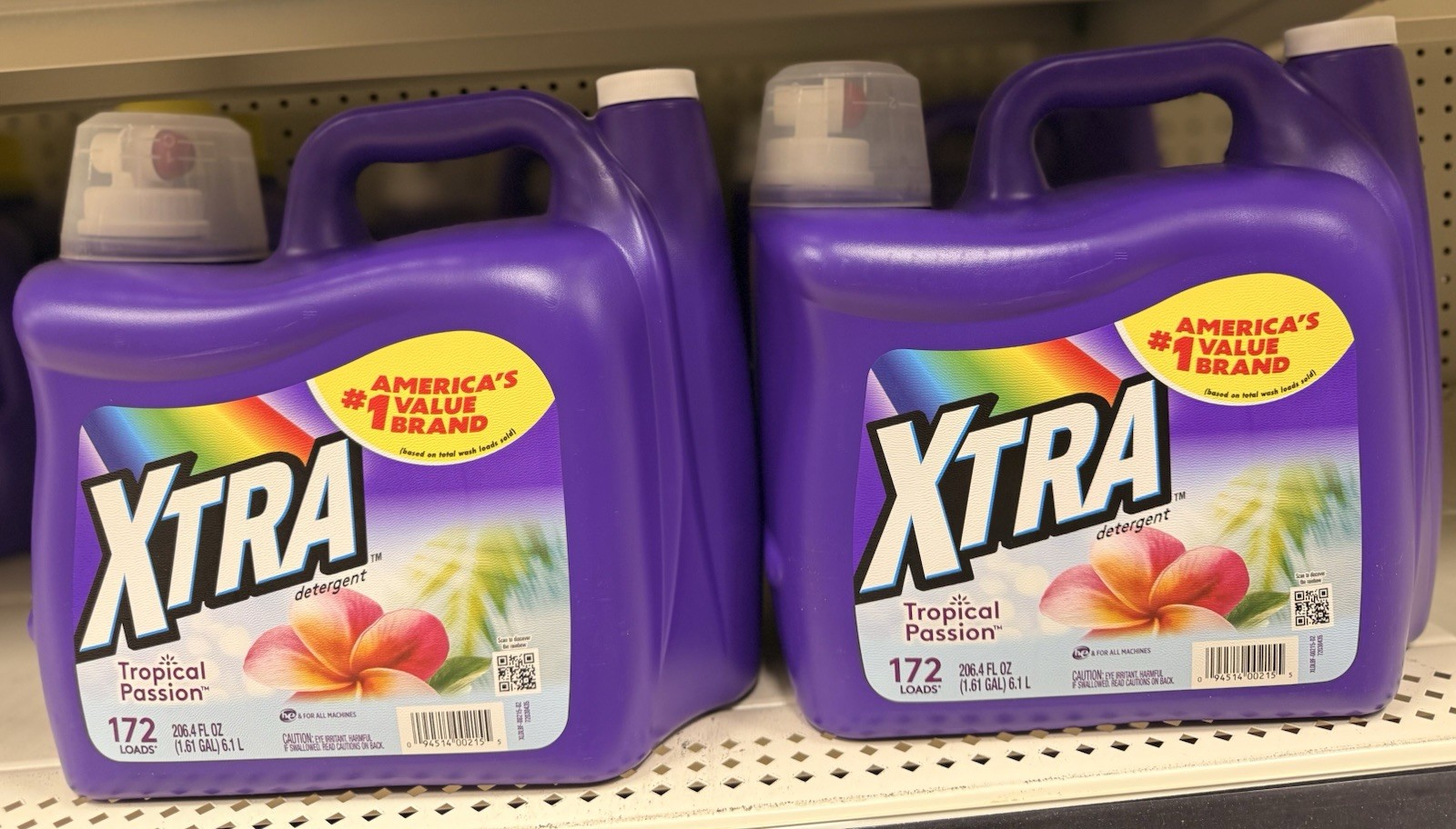 XTRA Tropical Passion Laundry Detergent Liquid 172 Loads 206.4 fl oz Purple