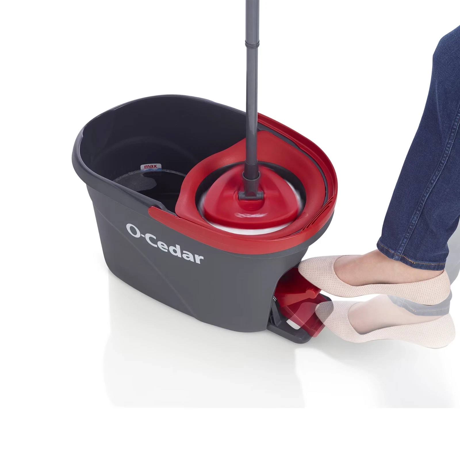 (2 Total Refills) O-Cedar EasyWring Microfiber Spin Mop & Bucket System- New