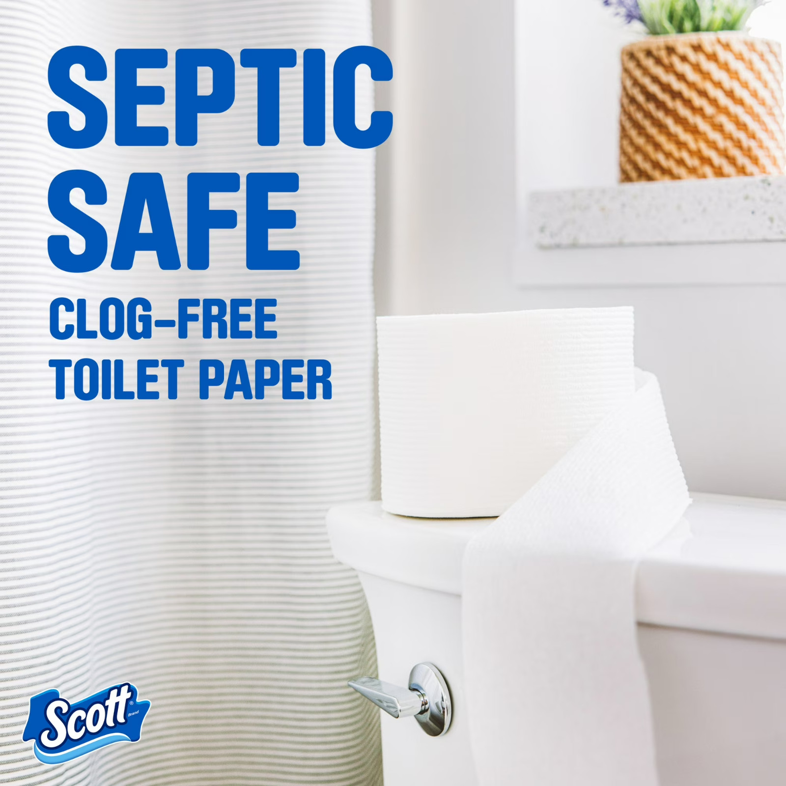 4 Pack Scott ComfortPlus Toilet Paper with 12 Mega Rolls Tissue