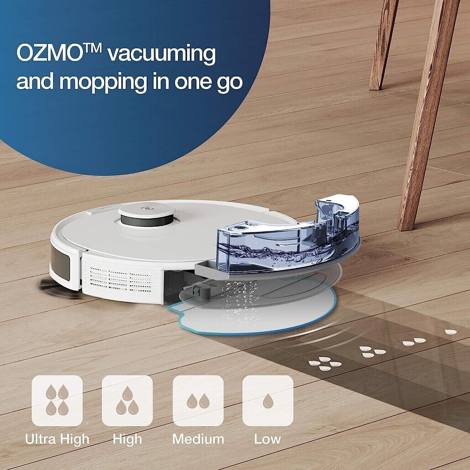 Refurbished ECOVACS Deebot N8 Vacuum Mop Robot with Auto-Empty Station *White