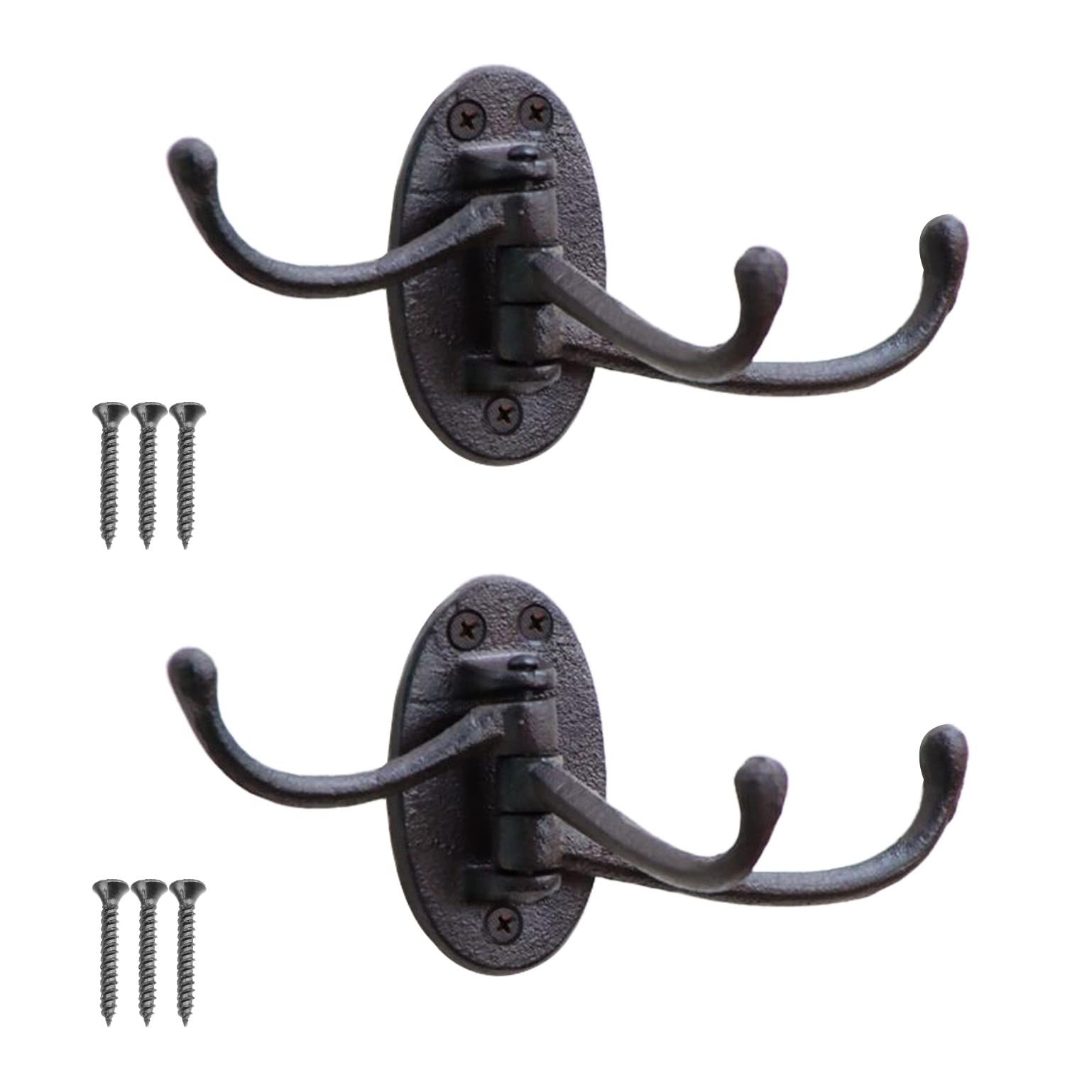 2pcs Vintage Cast Iron Wall Hooks Coat Rack Hooks Vintage Towel Hook Decorative