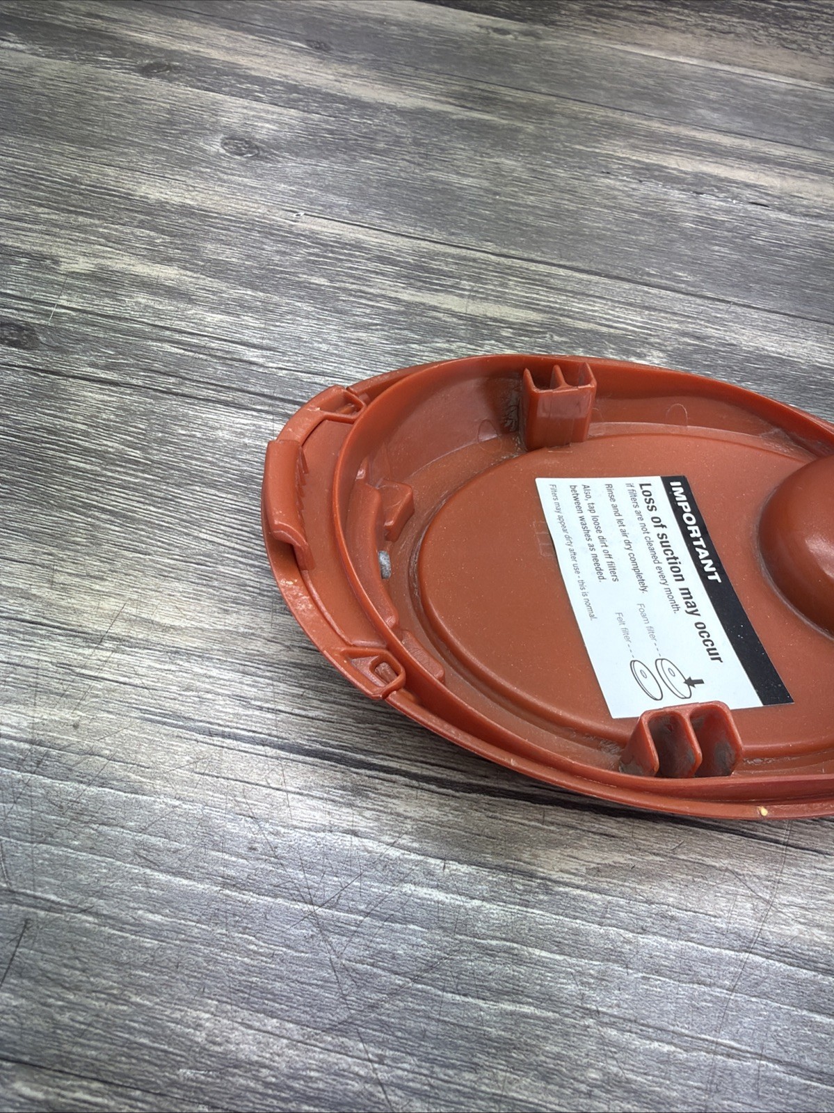 SHARK ROCKET PRE FILTER TOP COVER CAP LID HV301 HV302 HV303 Orange