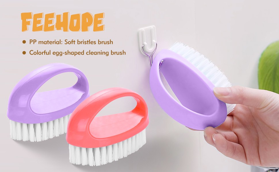2 Pack Small Scrub Brush,Heavy Duty Stiff Nylon Bristles Cleaning Brush,Durable