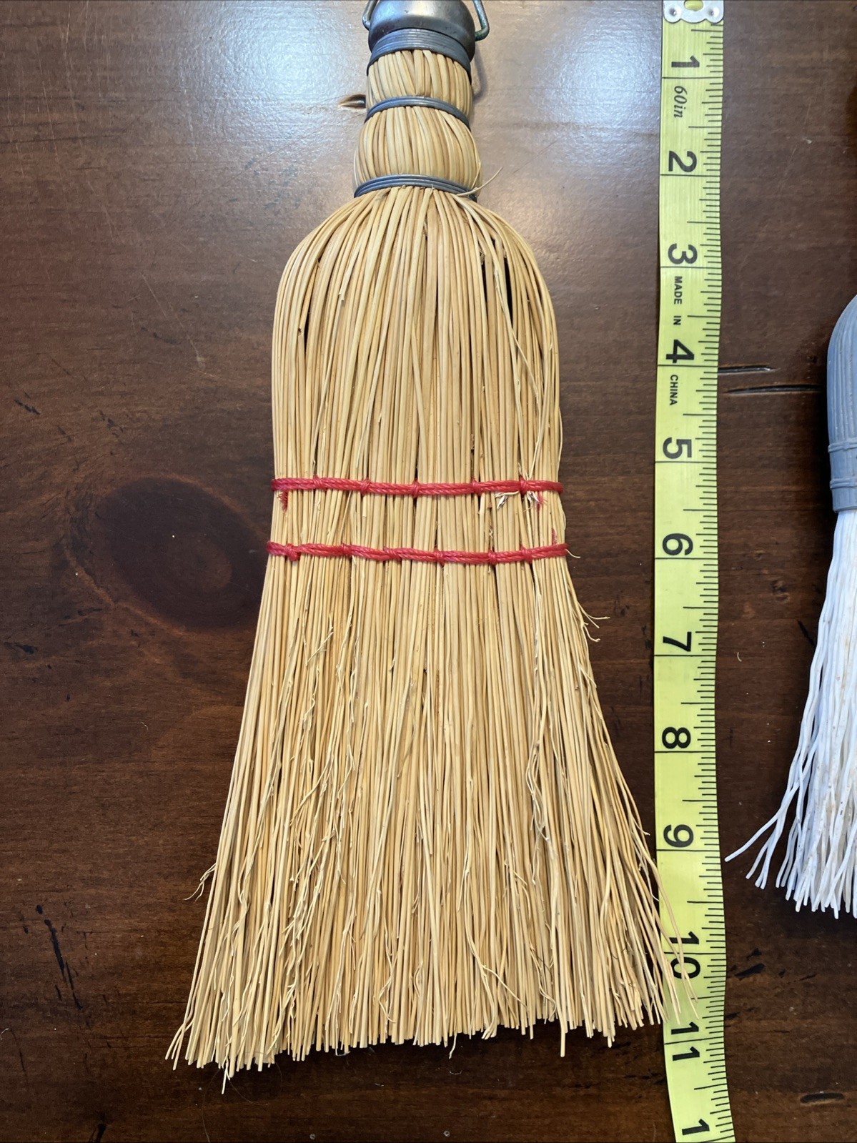 Handheld Whisk Broom Natural Fiber And Synthetic Vintage Cleaning Lot Of 2