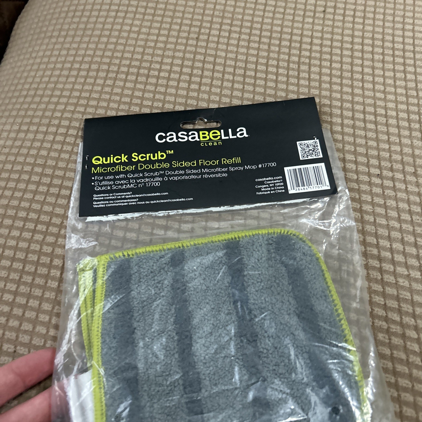 Casabella Quick Scrub Microfiber Floor Refill Use With Spray Mop 17700 New