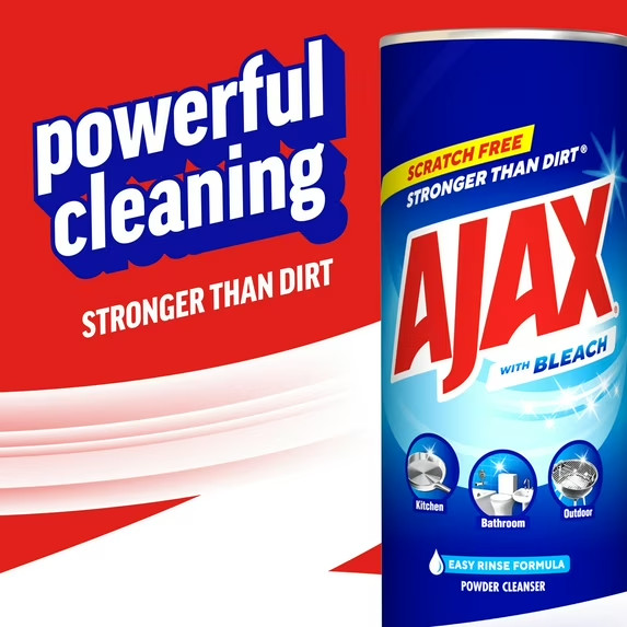(6 pack) Ajax Powder Cleanser with Bleach, Scratch-Free Formula, 21 oz Bottle