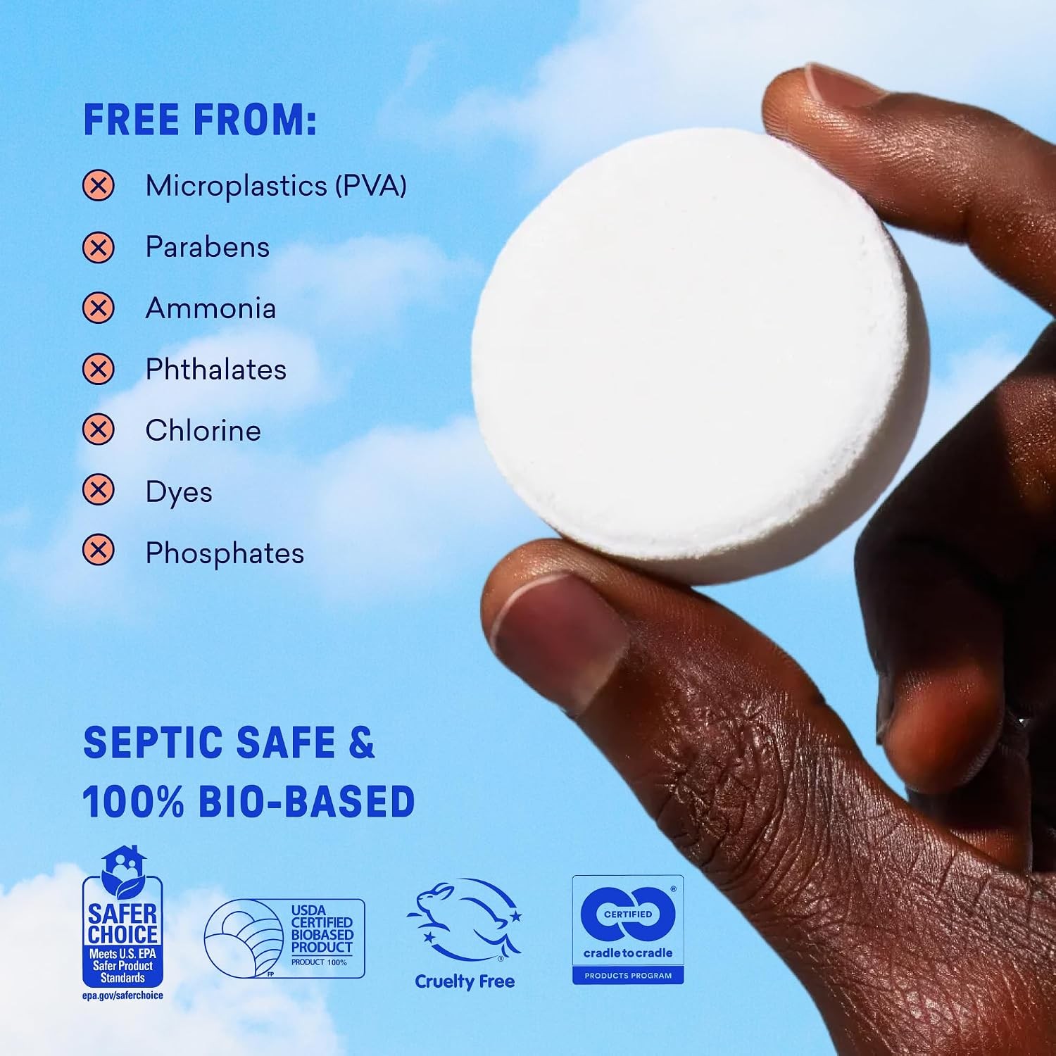 Plastic Free Non Toxic Toilet Cleaner Tablets 14 Count Lemon Cedar Scent