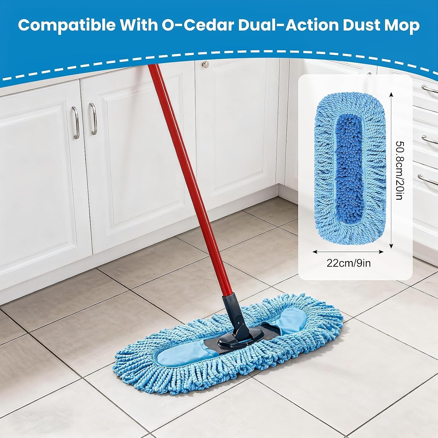 3 Pack Dust Mop Replacement Head for O-Cedar Dual-Action Dust Mop Pads Refill…