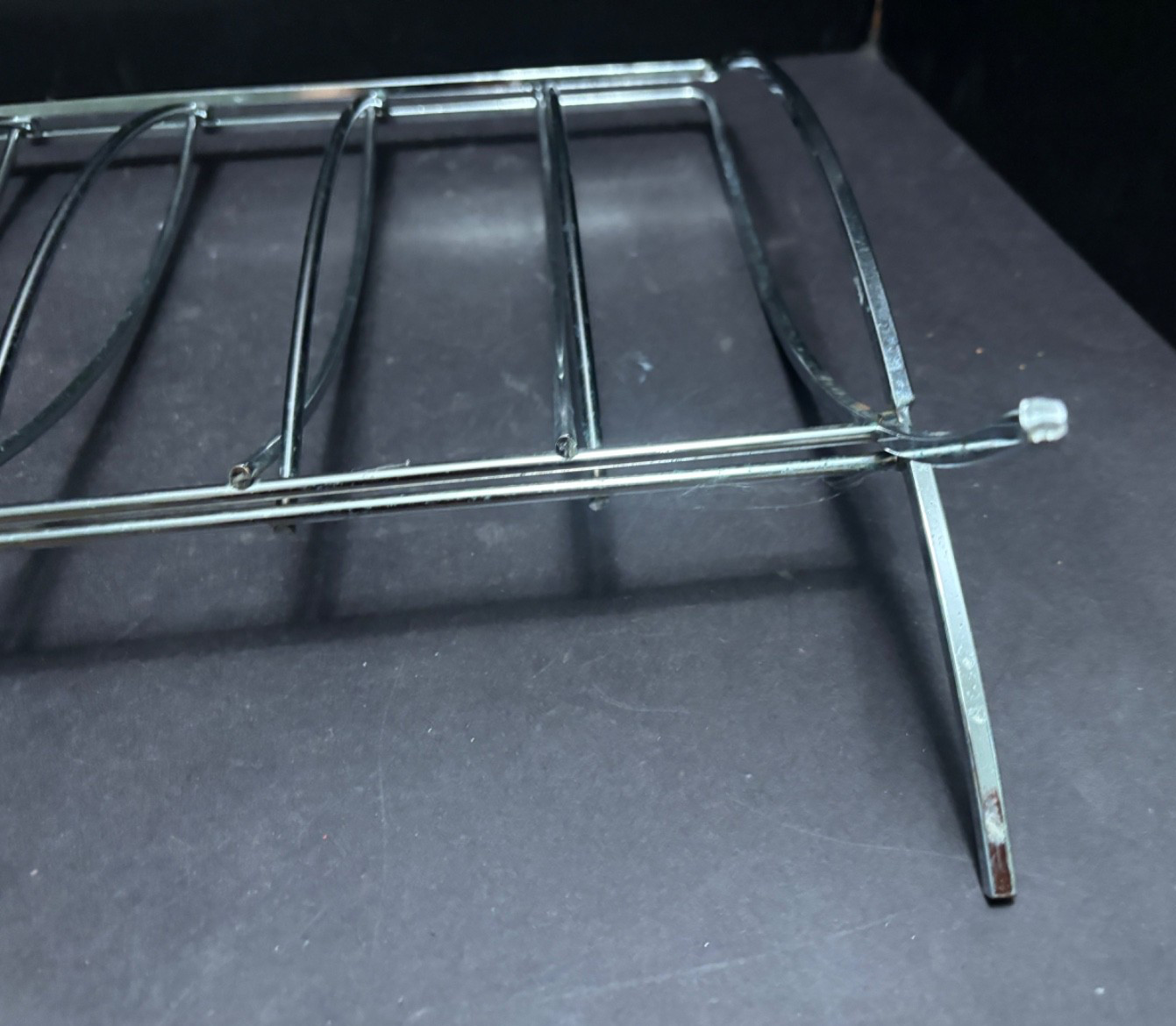 Vintage MCM Chrome Folding Magazine Rack(s) Holder Bar/Rod Brutalist 2 Available