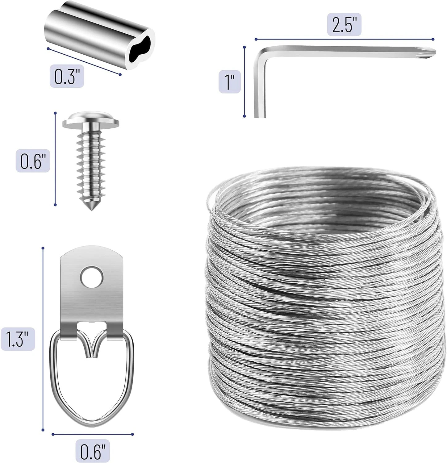 Picture Hanging Wire Kit, 100 Ft, D Rings, Heavy Duty for Frame & Art Hanging