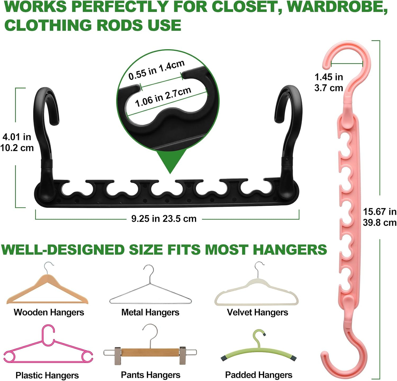 8 Pack Closet Organizer Hangers Cascading Space Saving Wardrobe Storage Hooks