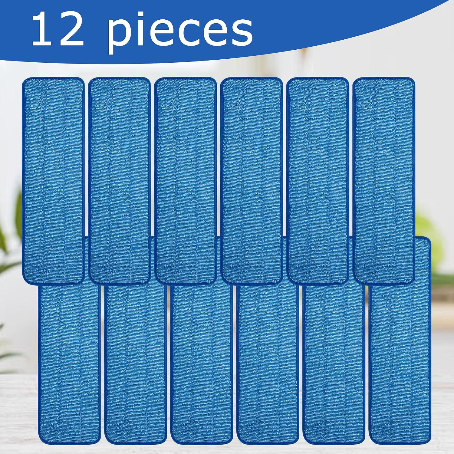 12 Pack Replacement Microfiber Pad – Thick – Universal Commercial 17-18 Inch Mop