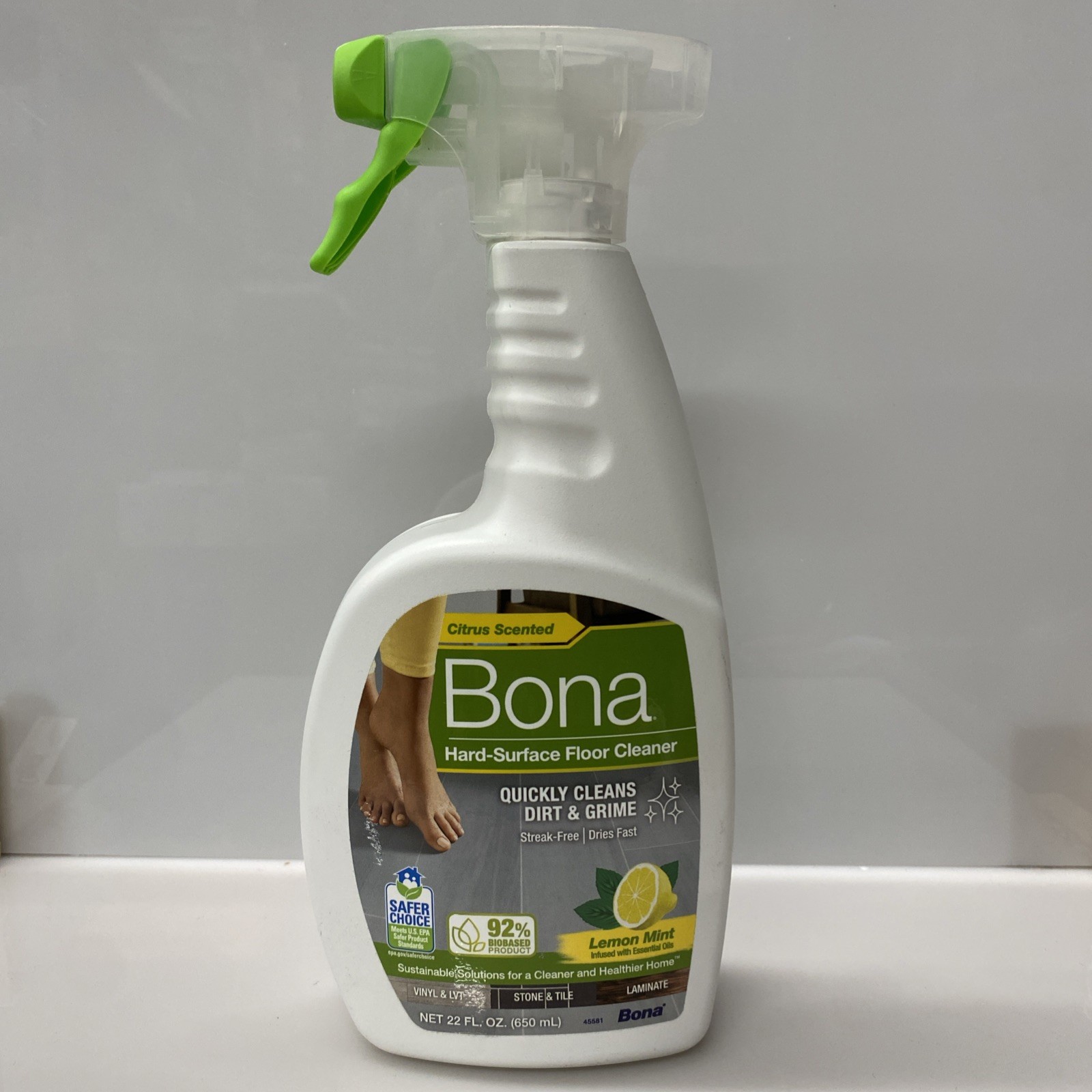 BONA HARD SURFACE FLOOR CLEANER Revive Wood Stone Tiles Vinyl Ceramic LEMON MINT