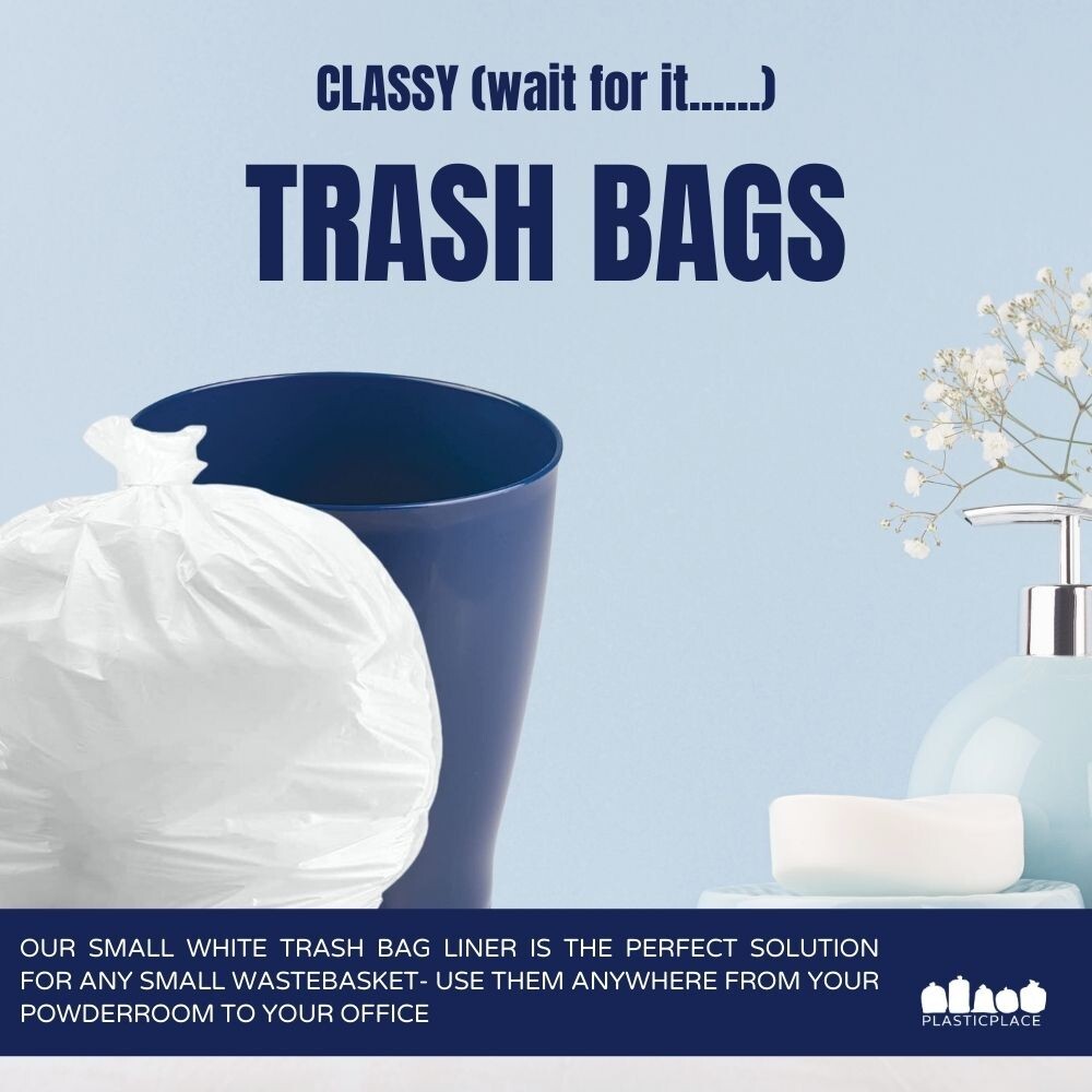 Plasticplace 13 Gallon VALUE LINE White Trash Bags 0.7 Mil (180 Count)