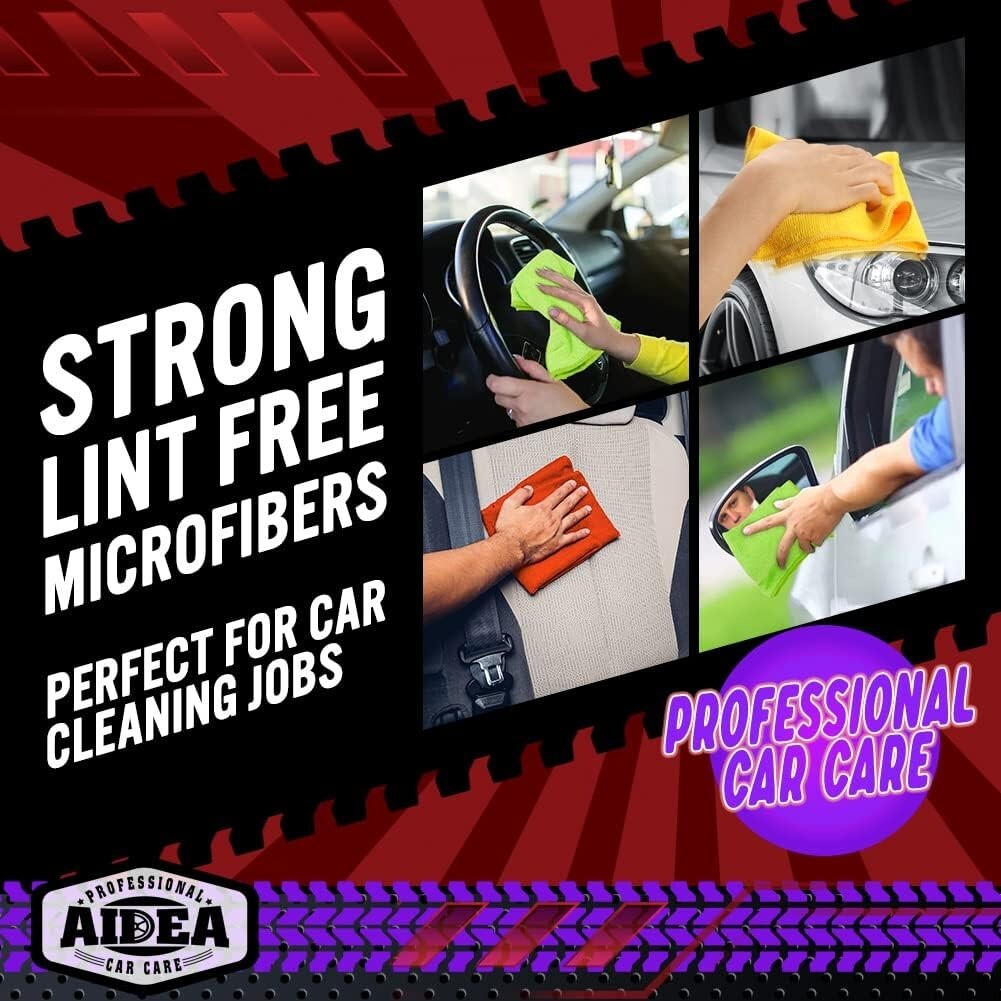 Microfiber Cleaning Cloth Set of 50 Towel Rag Car Polishing Detailing No-Scratch