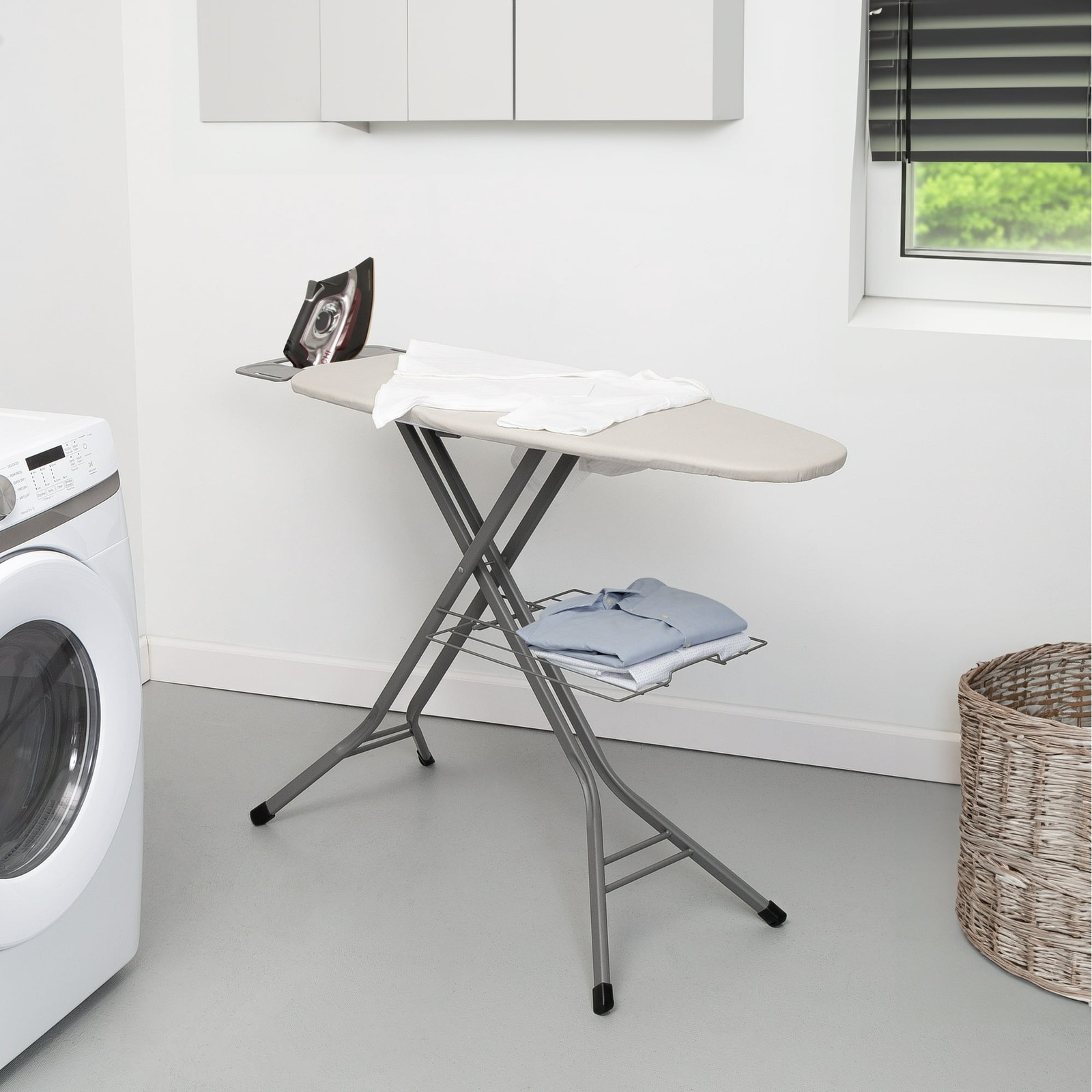 Wide‑Top Ironing Board – 47″ x 38″, Adjustable Height, Steel Frame