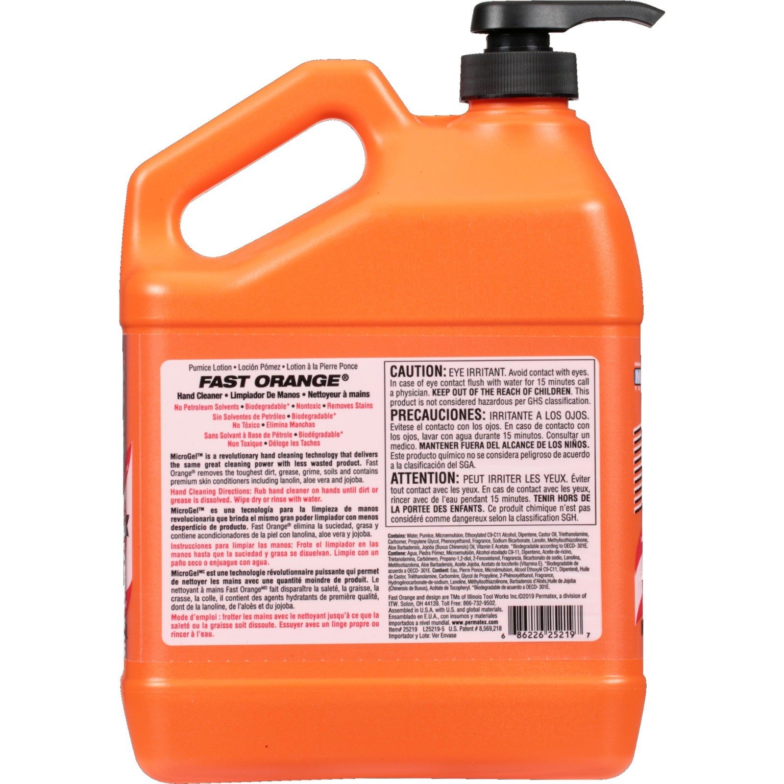 Fast Orange Pumice Hand Cleaner 1 Gal. Orange Scented Natural Citrus Scent 4PACK