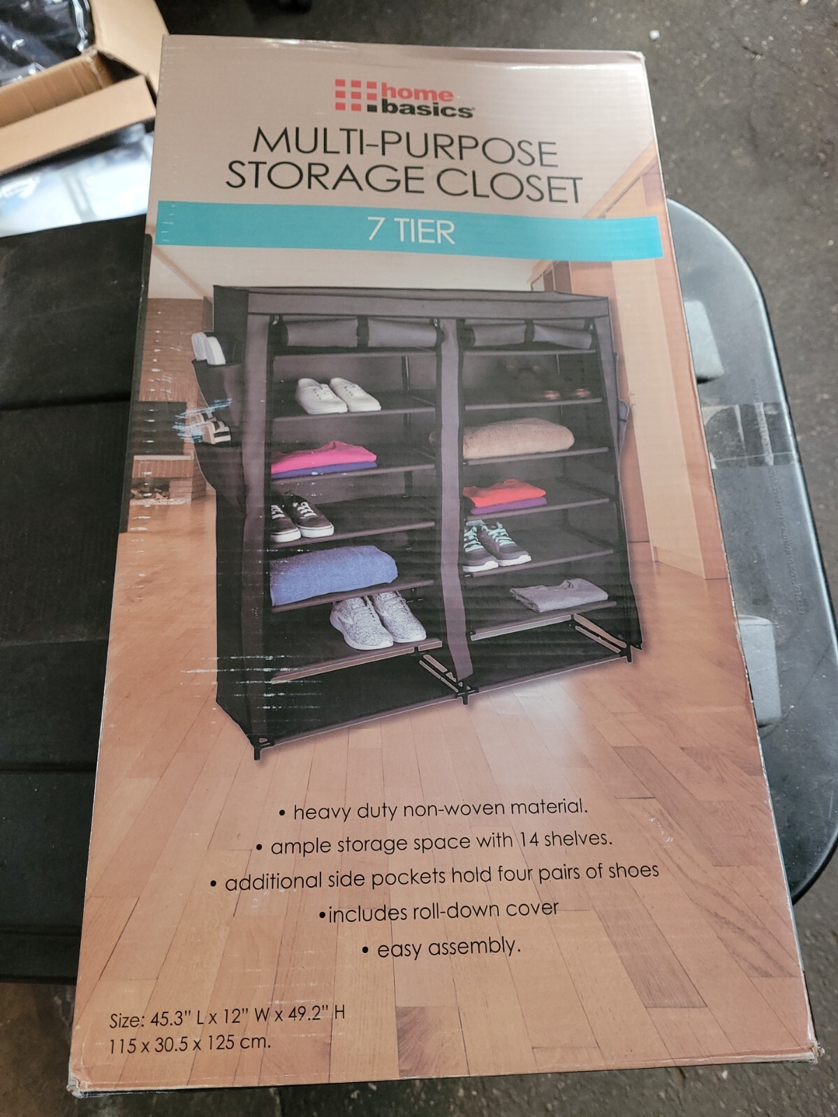Home Basics-Storage Closet Multi-purpose Grey 45.3″Lx12″Dx49.2″H
