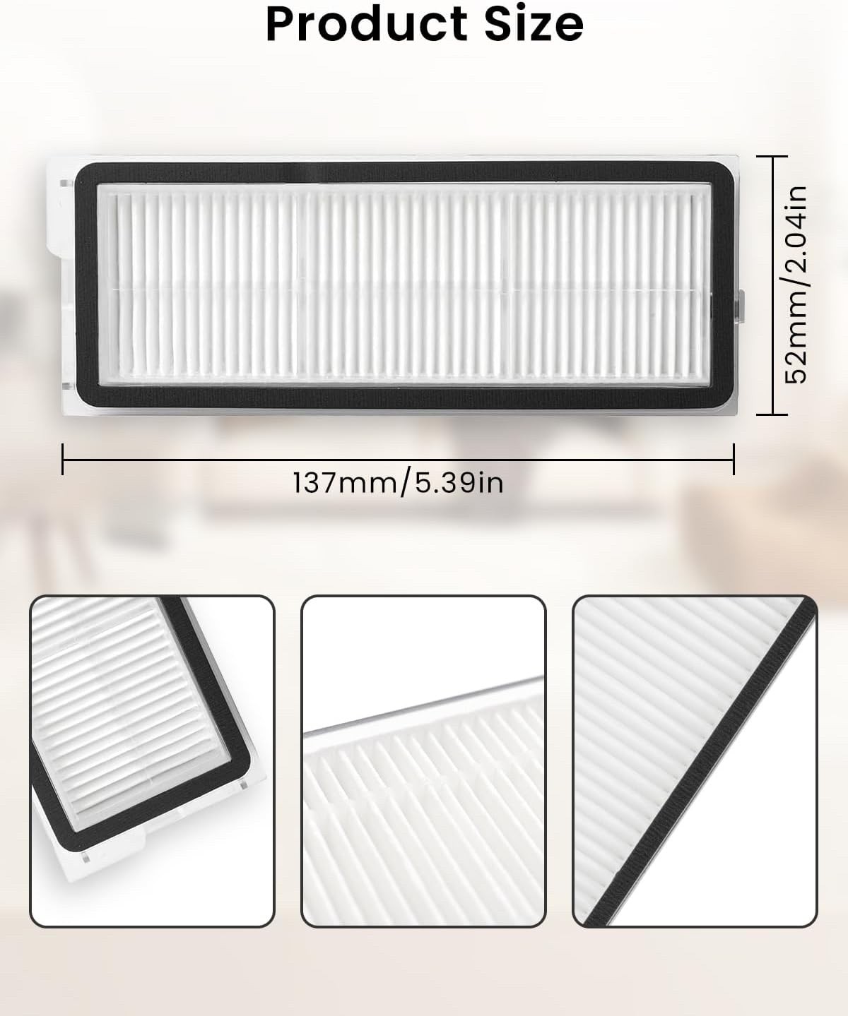 2-pack Washable Filter Replacement Parts For Roborock Qrevo Robot Vacuum