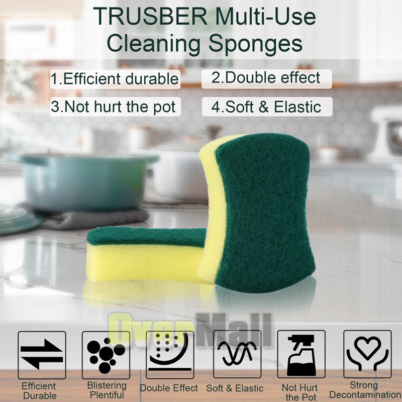 6-72 pcs Scrub Scrubbing Sponges Kitchen Cleaning Non-Scratch Stove Dish Sponge