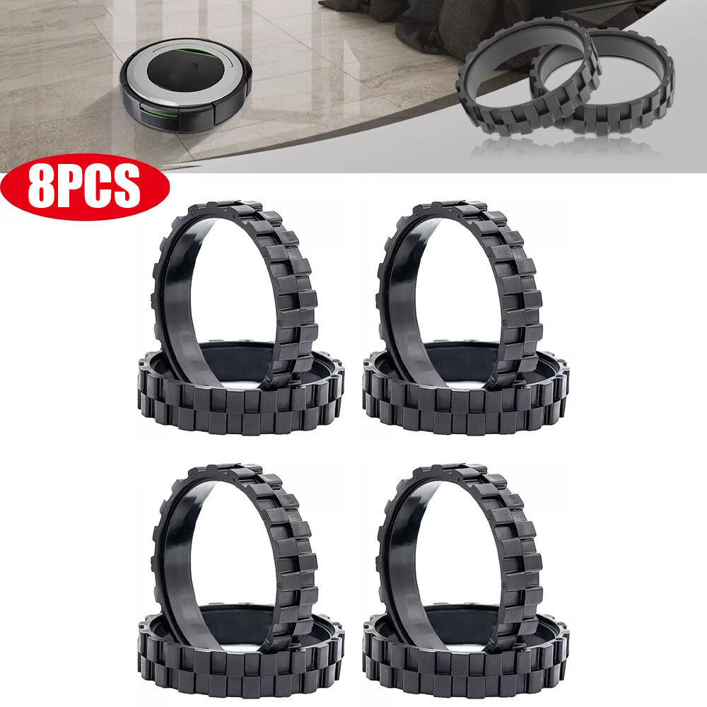 8 PCS Tires for IROBOT ROOMBA Wheels Series 500, 600, 700, 800, 900 i7 Anti-slip