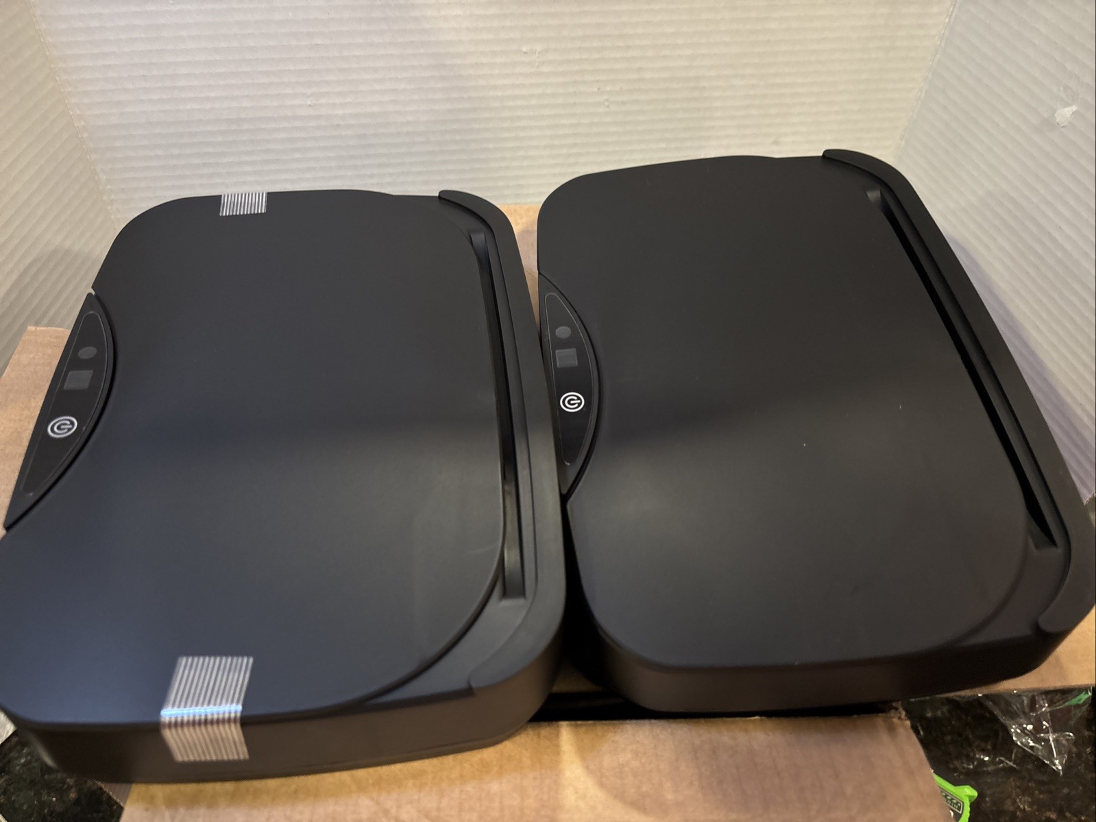 2 Pack 2.7 Gal Smart Trash Cans with Lid, Automatic -Black-NIB