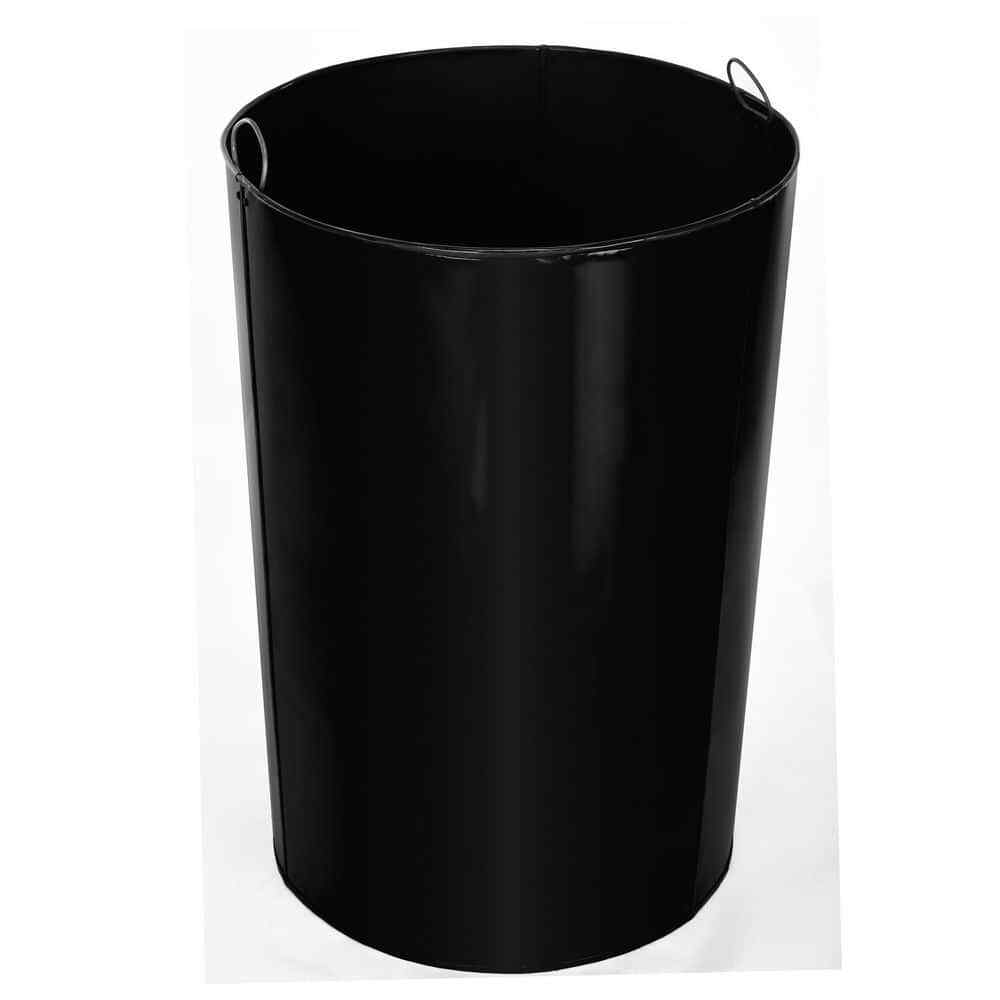Alpine Industries Trash Can Receptacle W/ Liner Metal Slatted 38 Gal Black NEW