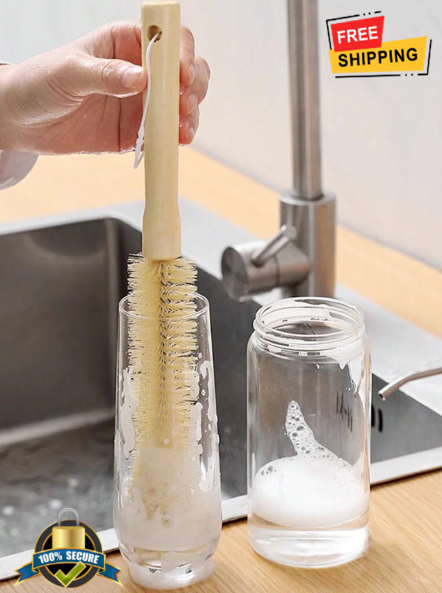 Wooden Handle Nylon Cup Cleaning Brush, Kitchen & Dining, Durable & Ergonomic