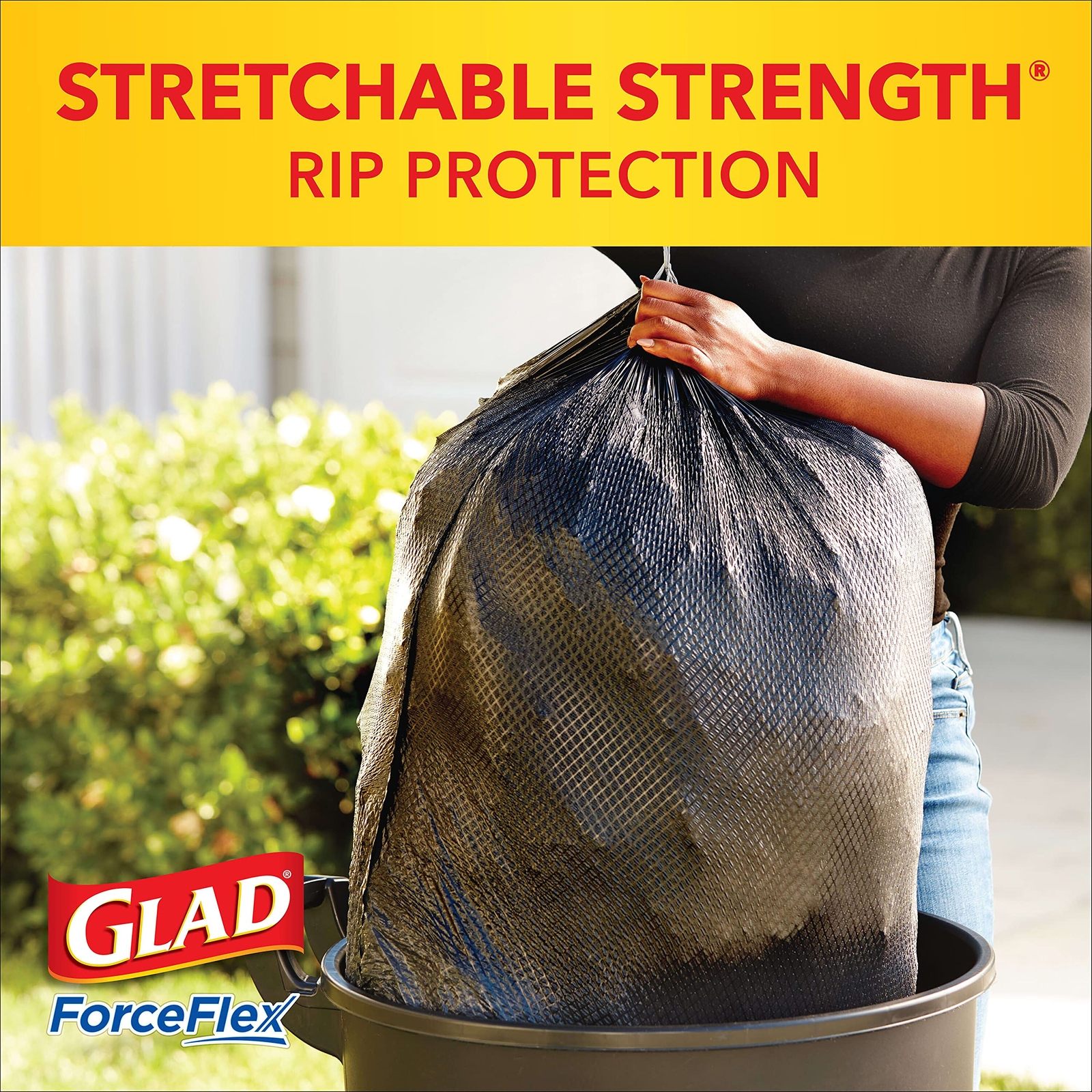 Glad ForceFlex Clorox 30 Gallon Trash Bags 50 Count Mountain Air Scent