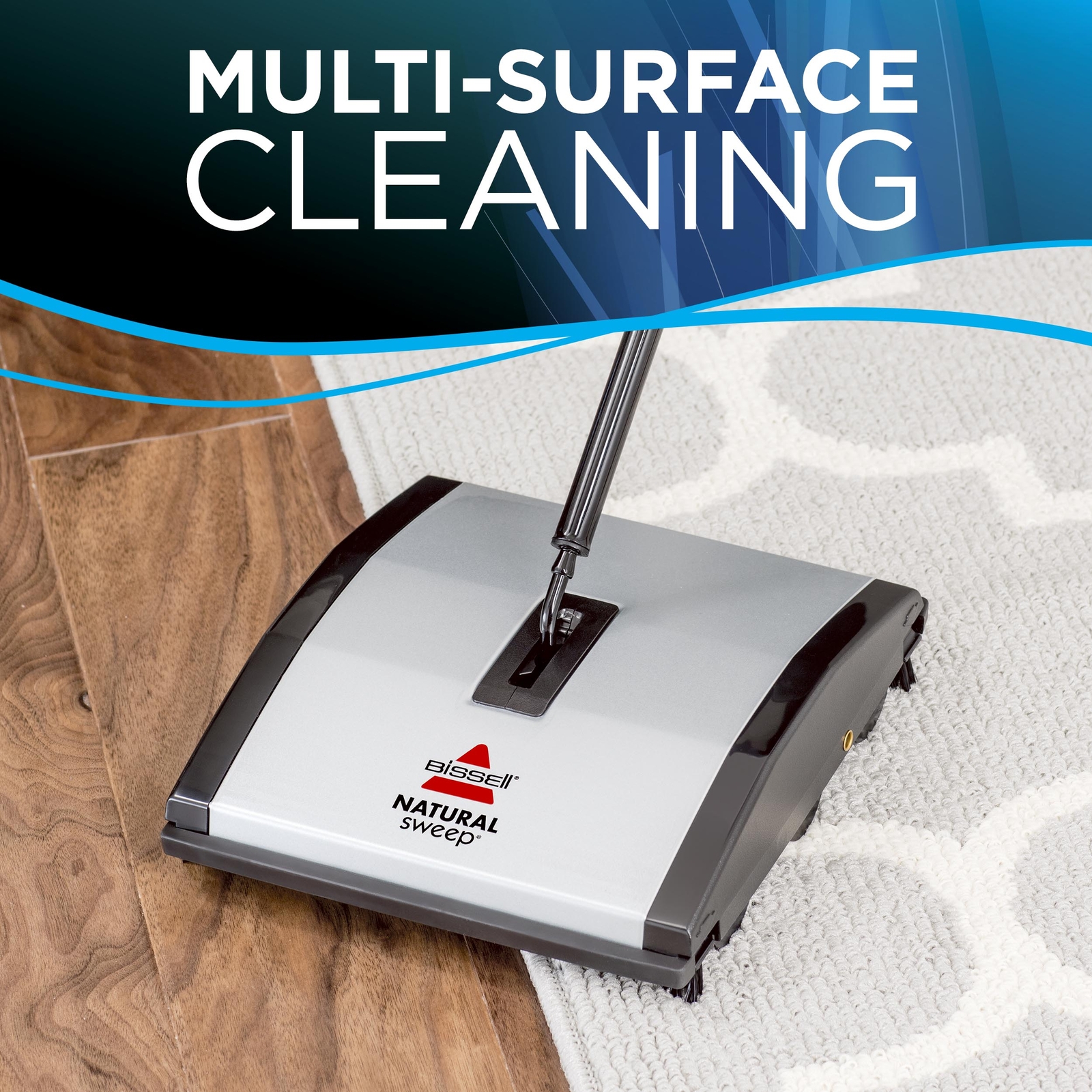 Bissell Natural Sweep Carpet & Floor Manual Light Sweeper Dual Rotating Brushes