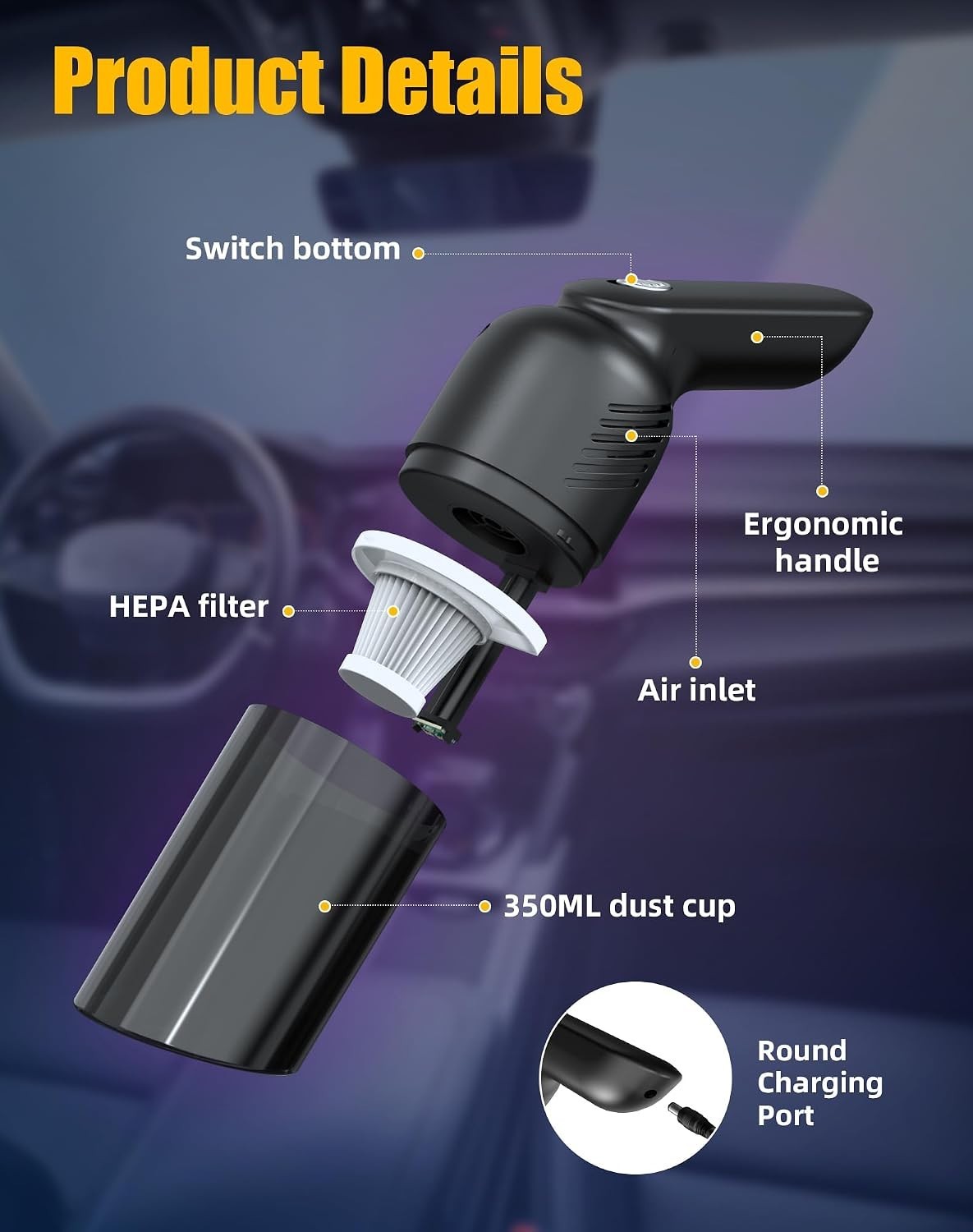 SupremeCord Handheld Vacuum: Power & Portability for Car & Home