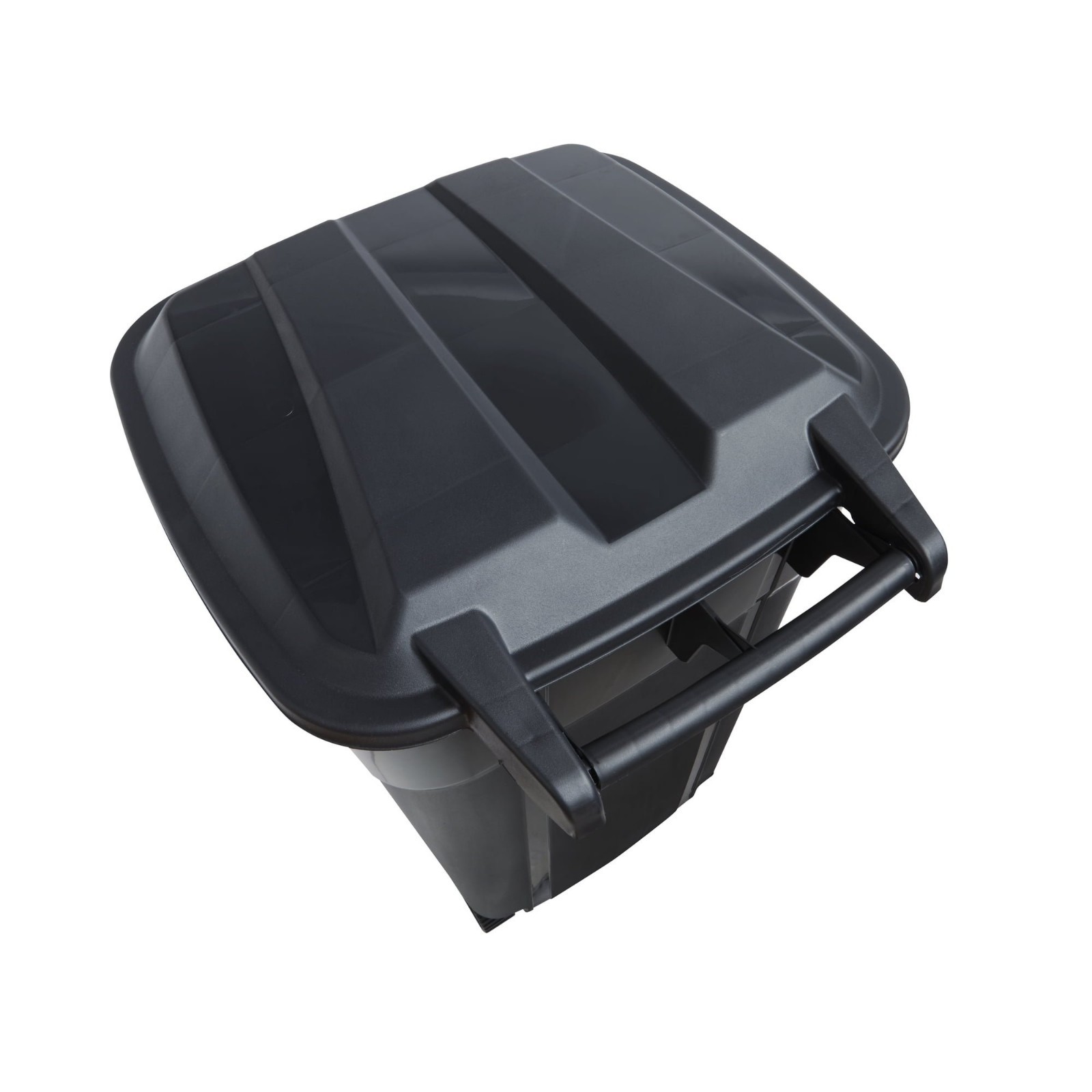 Hyper Tough 32 Gallon Wheeled Garbage Can Heavy Duty Attached Lid Black