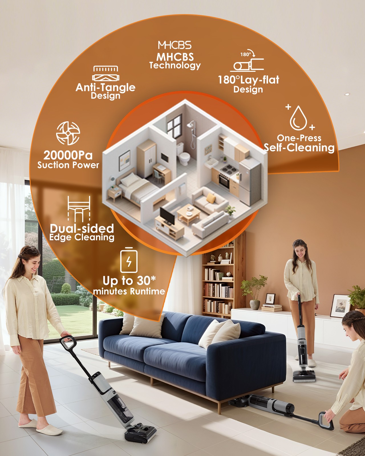 Tineco Floor ONE i5 Stretch Wet Dry Vacuum Cleaner, Vacuum & Mop in One Step