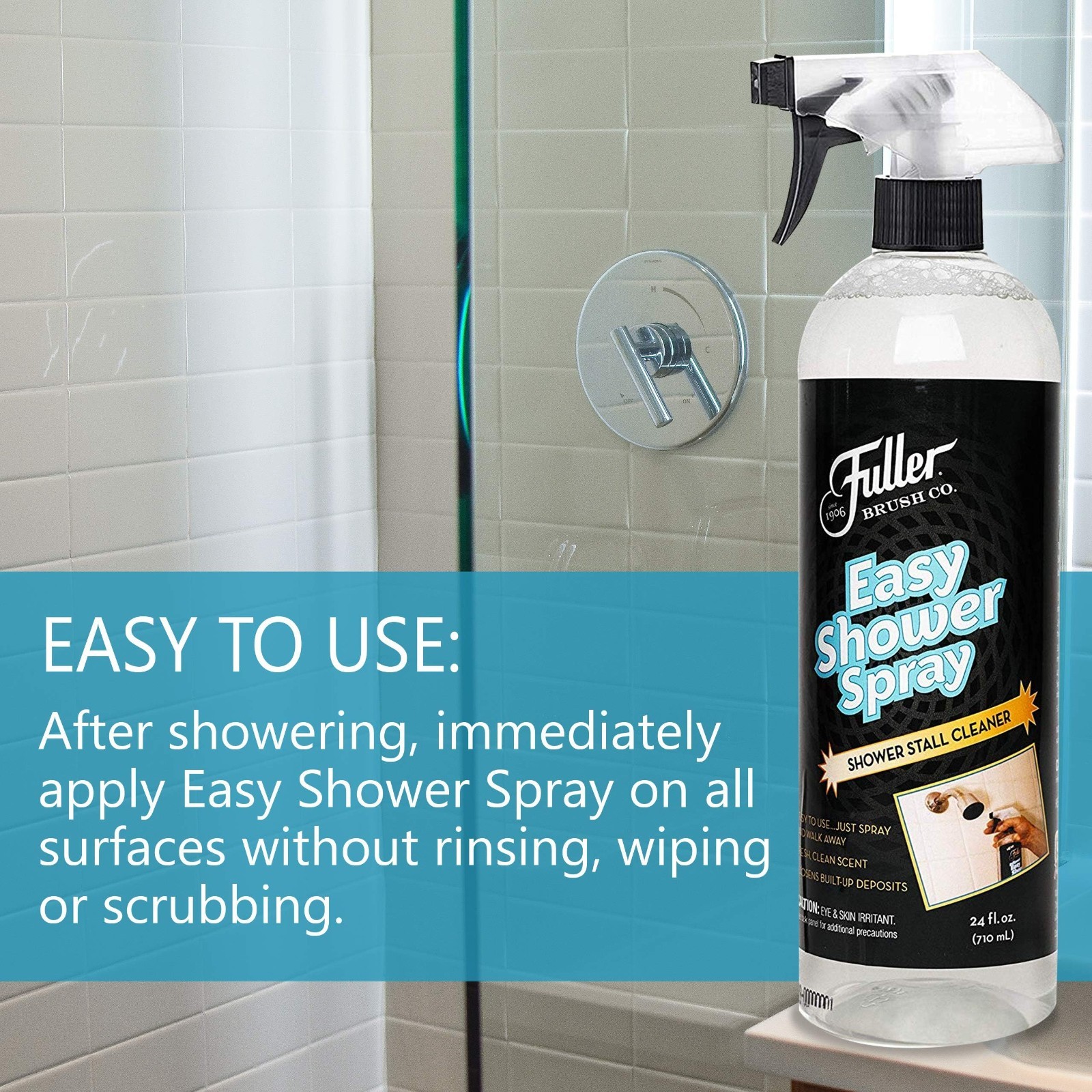 No Scrub Shower Cleaner Spray – Multi-Surface Formula for Dirt & Soap Scum Remov