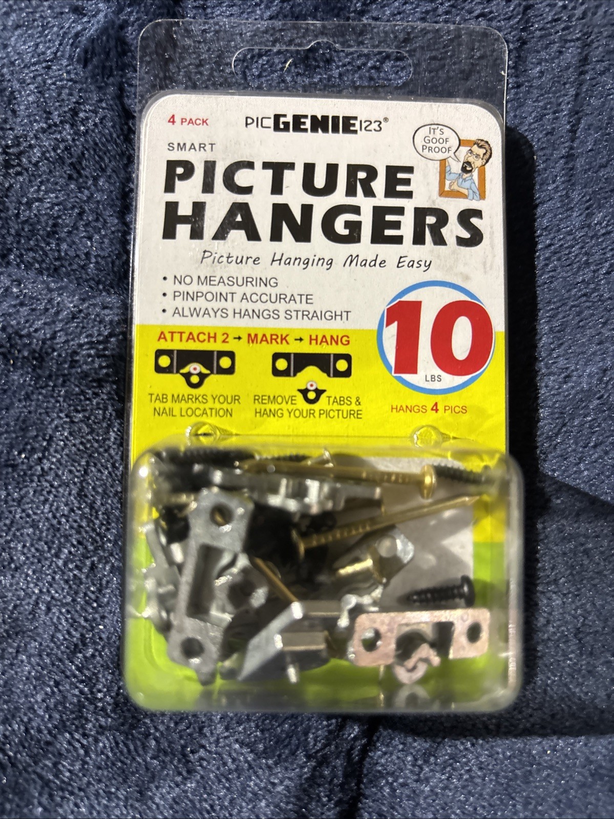 Genie Picture Hanging Kit Hangs 4-Pics Up To 10 lbs. (6) FREE SHIPPING!!!