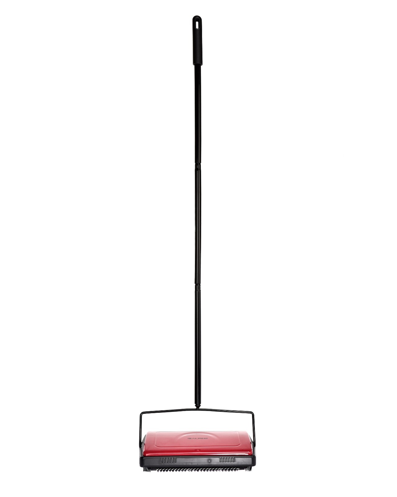 Alpine Industries 11 in. Wide Manual Triple Brush Carpet and Floor Sweeper, Red