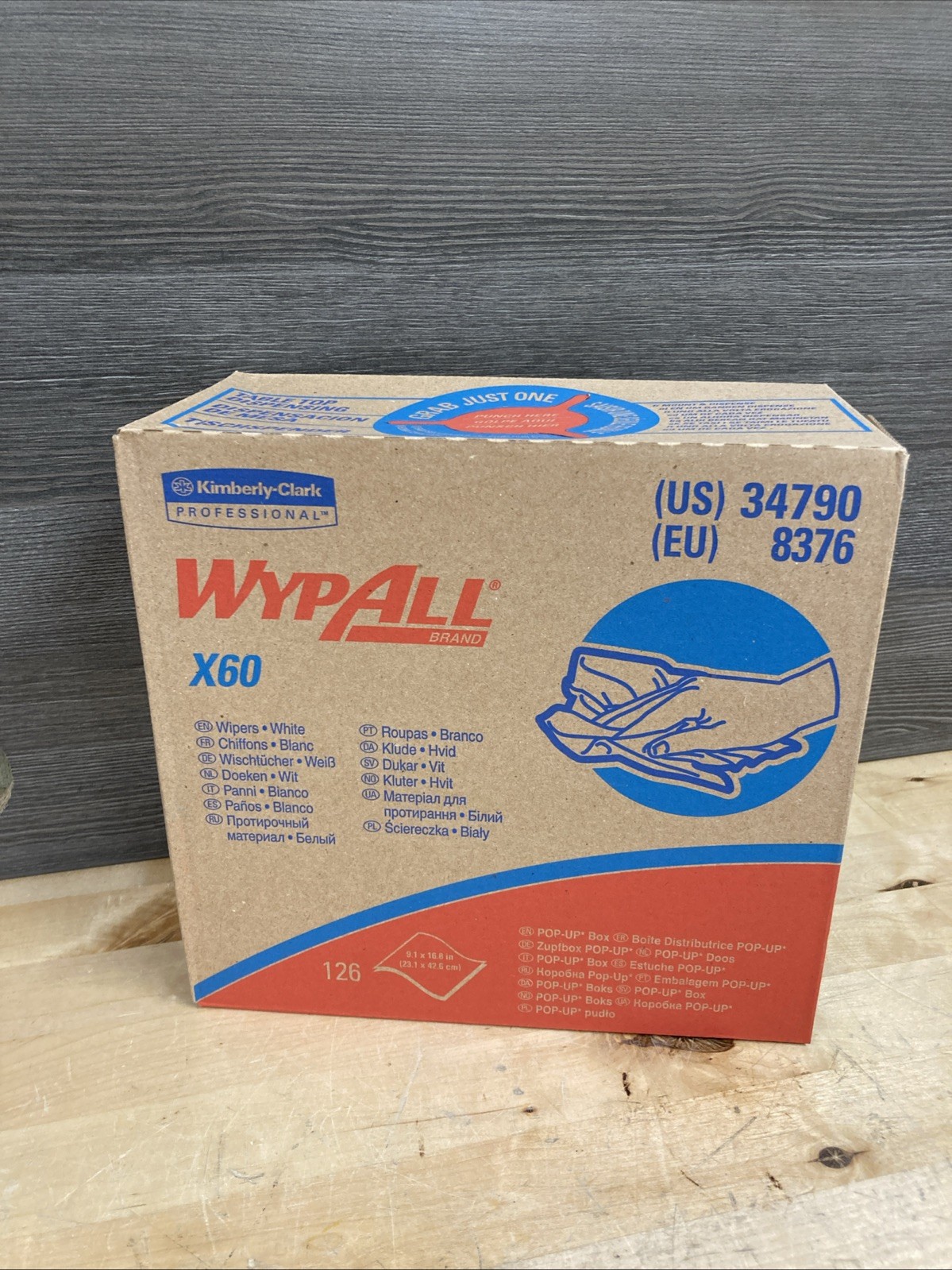 Kimberly Clark 34790 White Wypall X60 Shop Towels 126 Sheet Box New