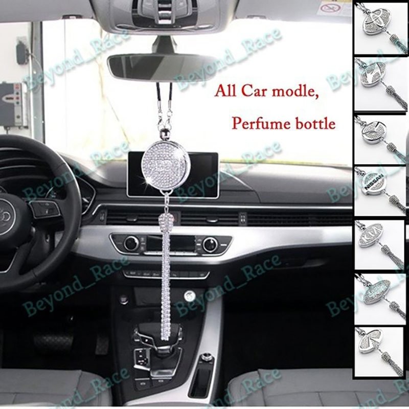 Universal CAR diamond Perfume Air Freshener Rearview Mirror Perfume Pendant