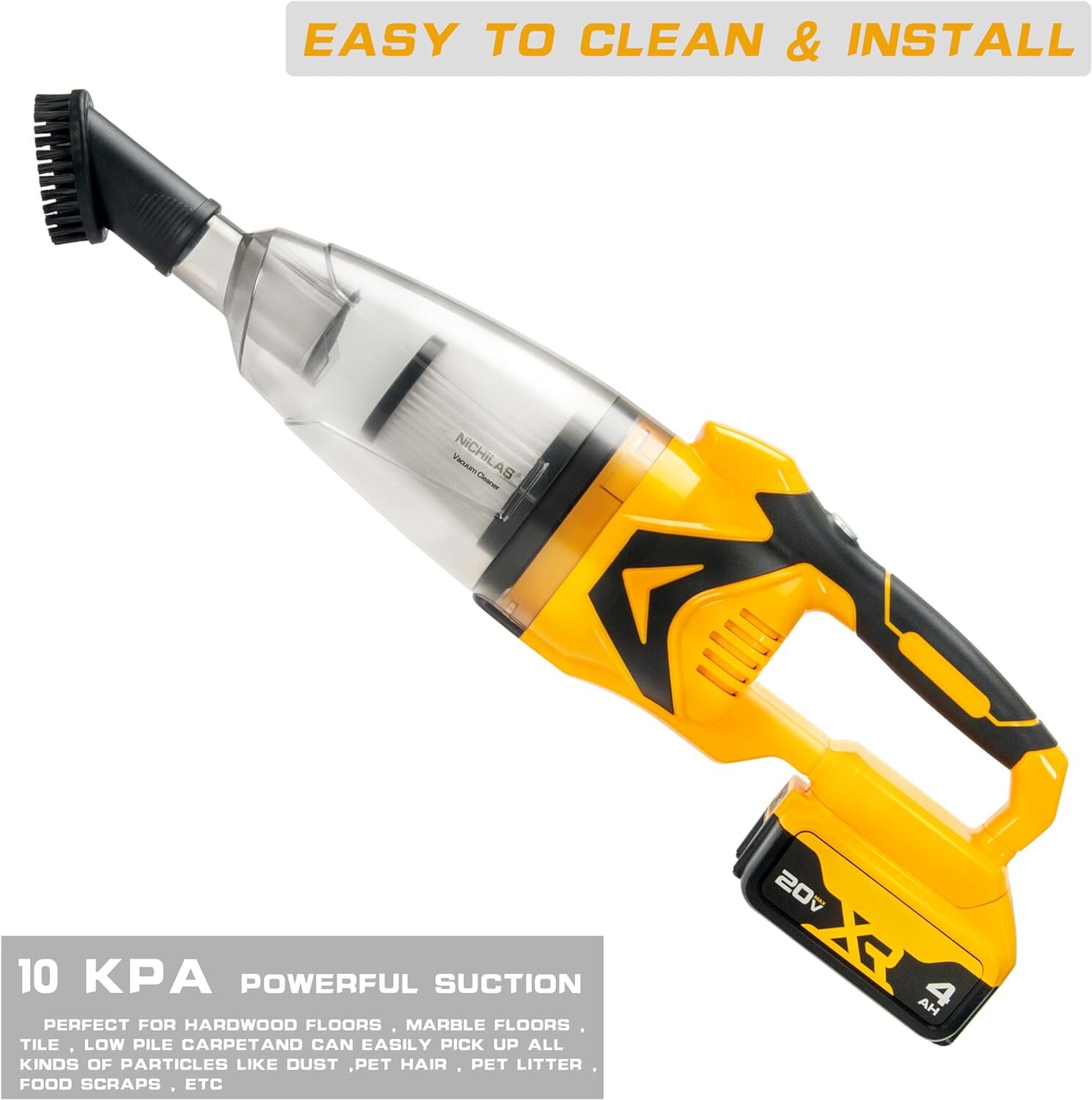 Vacuum Cleaner for DEWALT 20VMAX Batteries, Cordless Handheld Stick No Batterie