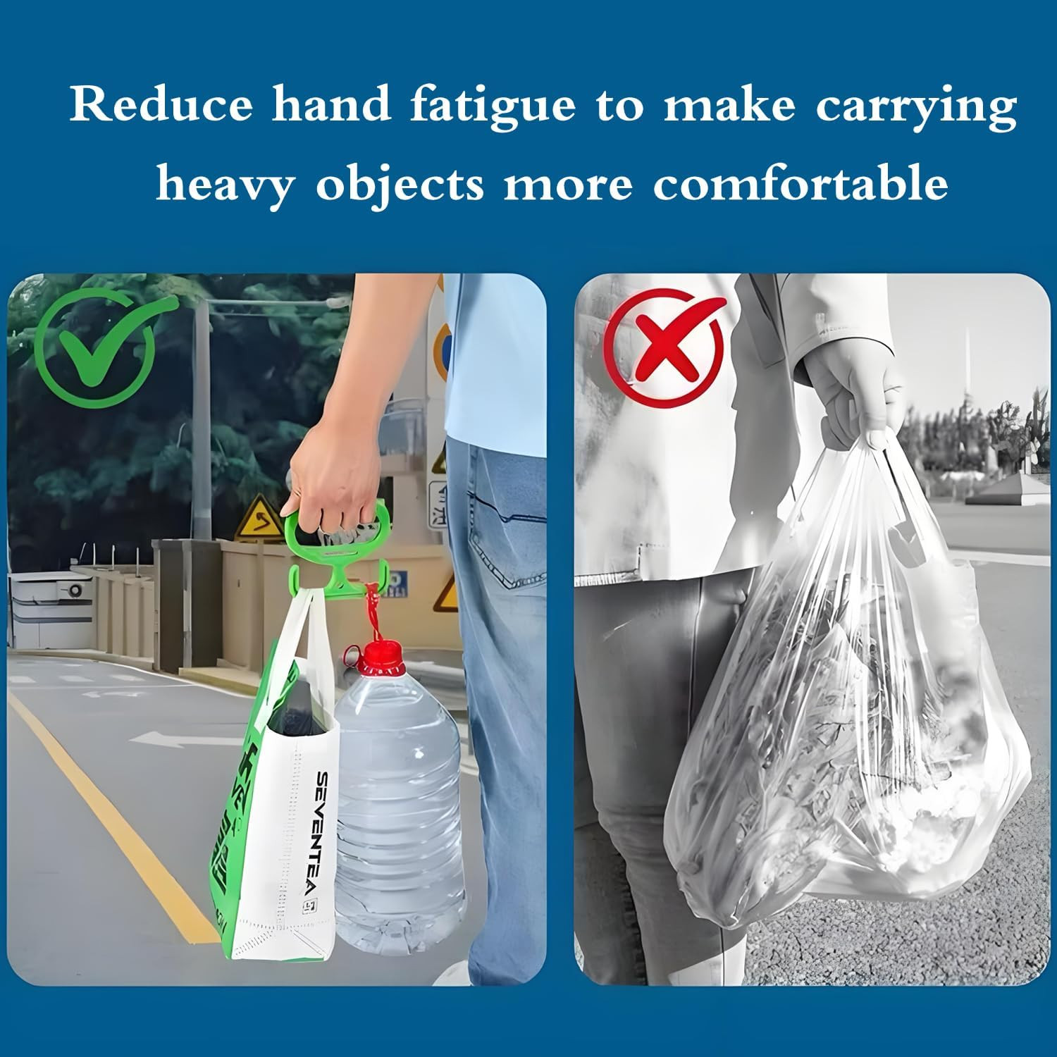 2 Pack Grocery Bag Carrier Handle, Holds 100Lbs, Heavy Duty Carry Handle, Comfor