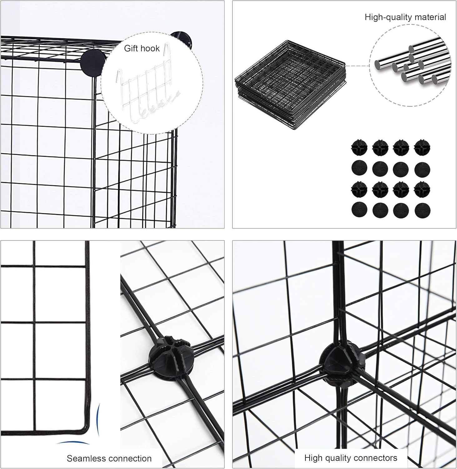 Wire Cube Storage, 8-Cube Organizer Metal C Grids Storage, Storage Bins Shelv…