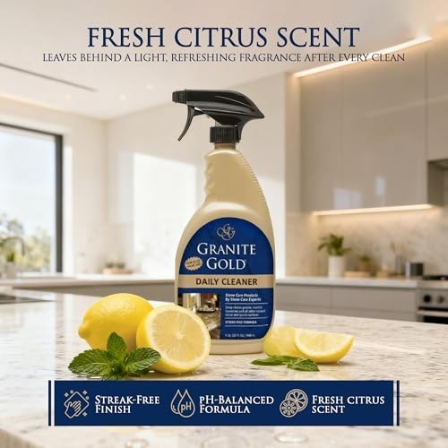 Stone Daily Cleaner 32 oz Spray for Granite Marble Quartz Countertops Streak