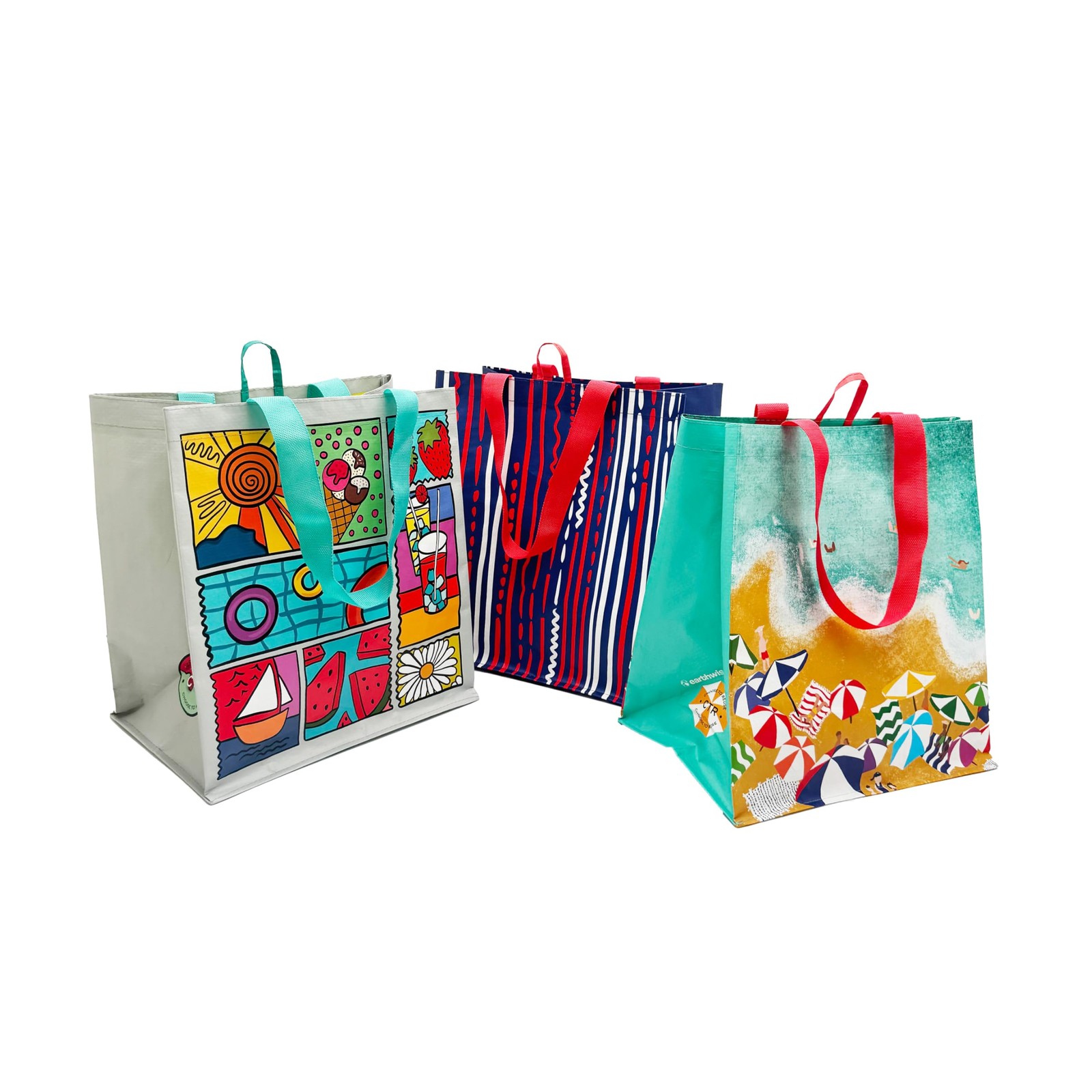 Reusable Shopping Bags Extremely Durable Multi Use Large Stylish Fun Foldable…