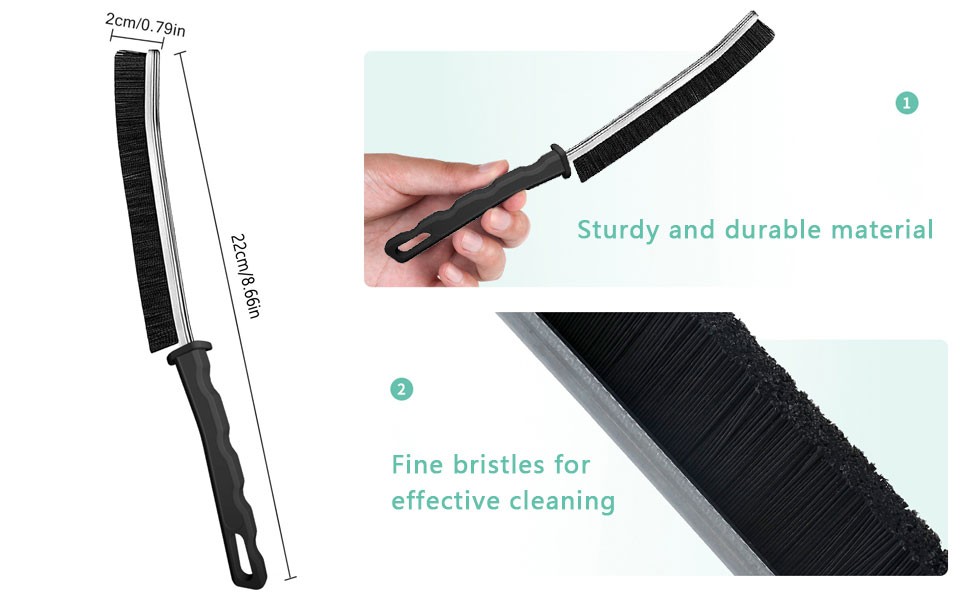 Crevice Cleaning Brush Set, Hard Bristle Gap Cleaning Tool, Ultra-Fine Nylon