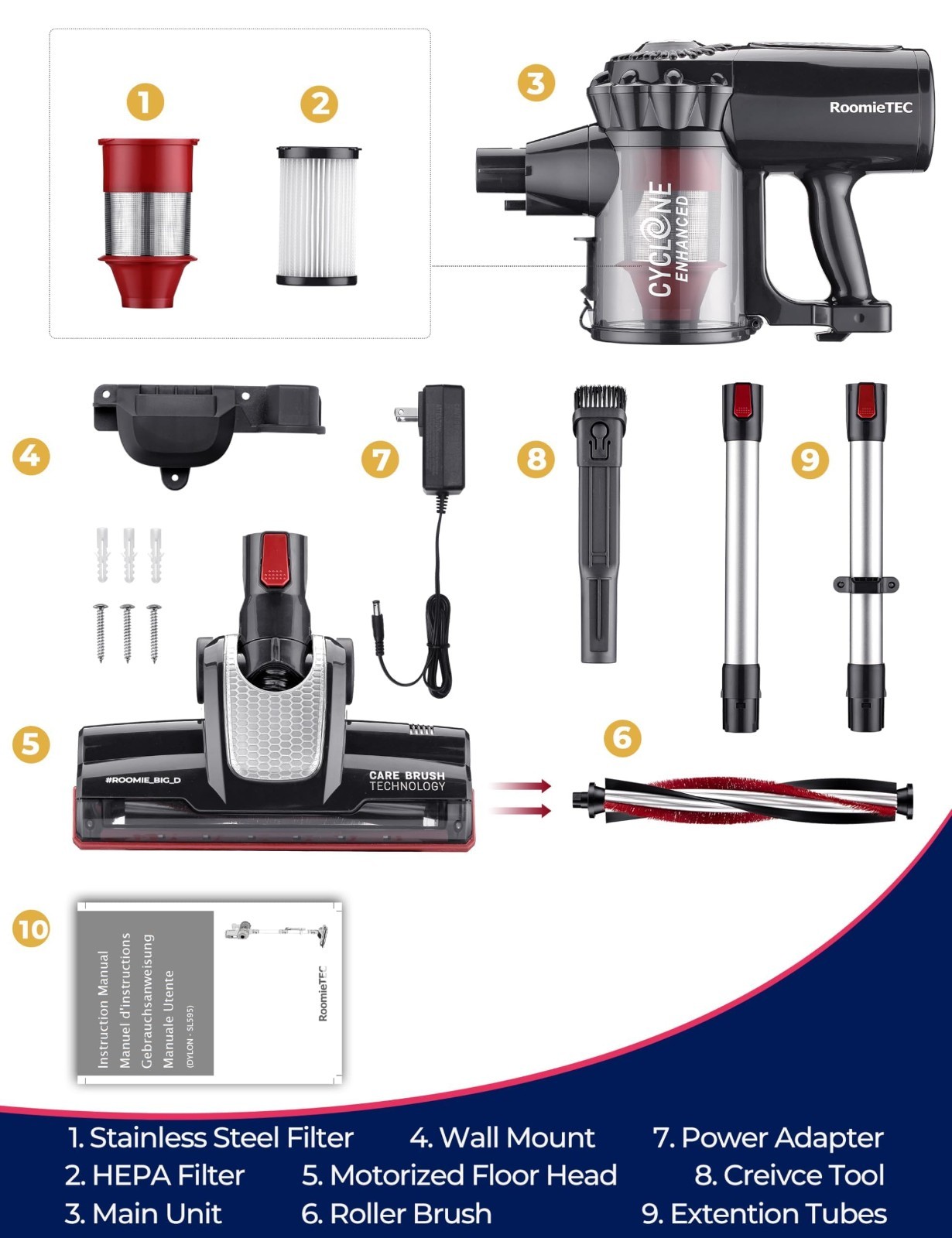 Cordless Stick Vacuum Cleaner – 2200mAh Battery, 35 Min Run Time, High Suction,
