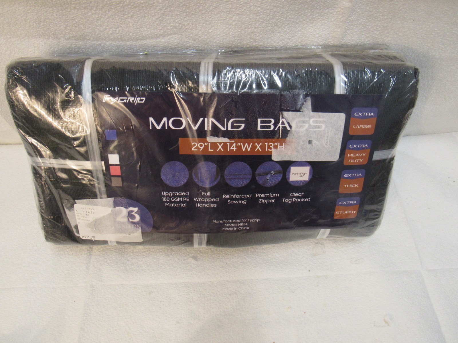 FyGrip Moving Bags 29″L x 14″W x 13″H Pack of 6 Extra Heavy Duty Zipper Close